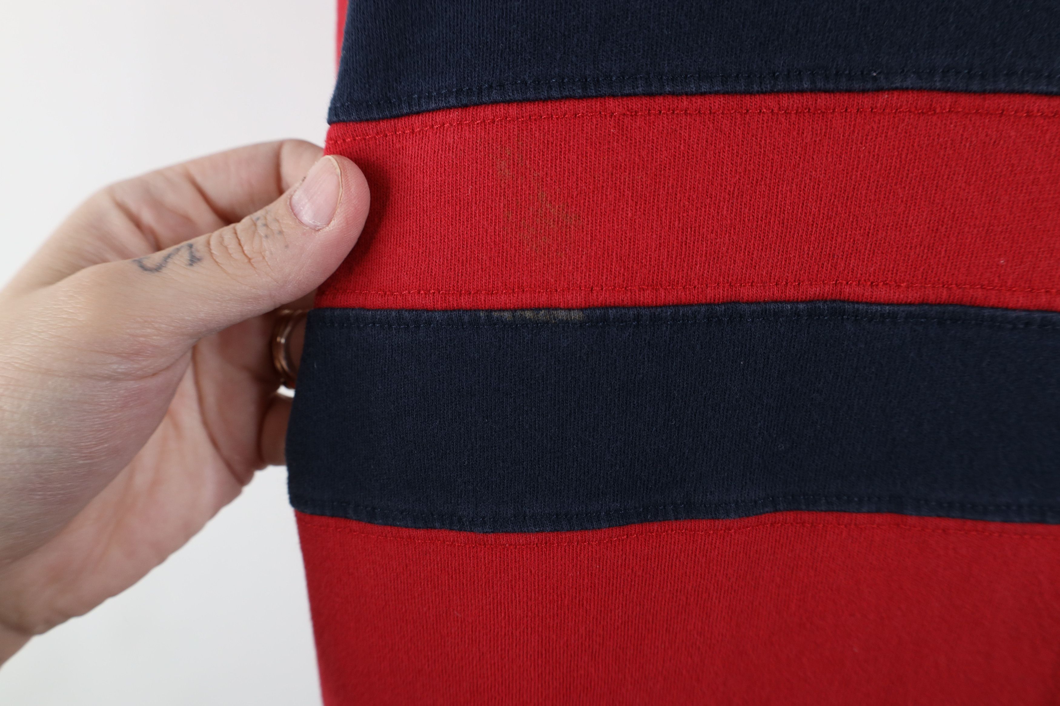 Ralph Lauren × Vintage Vintage 90s Ralph Lauren Block Chain Stitch T-Shirt Red Size US XL / EU 56 / 4 - 5 Thumbnail