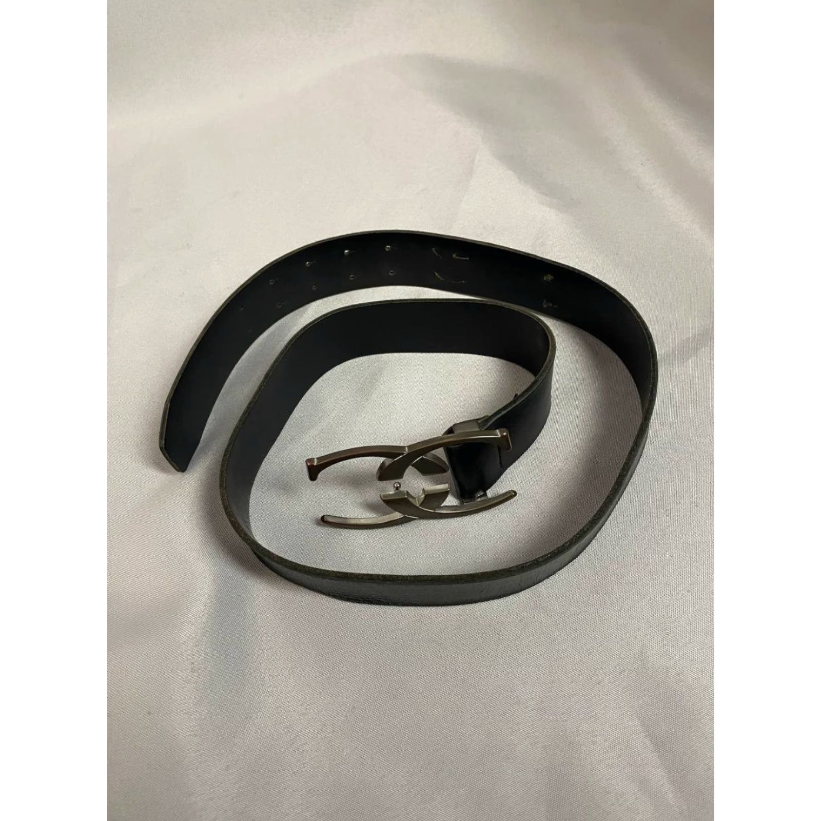 Roberto Cavalli Roberto Cavalli Belt Womens Logo Belt Black Leather Classic Adjustable - One Size, Regular, Buckle, Dress Belt, Italy - Brand Womens Size ONE SIZE - 2 Thumbnail