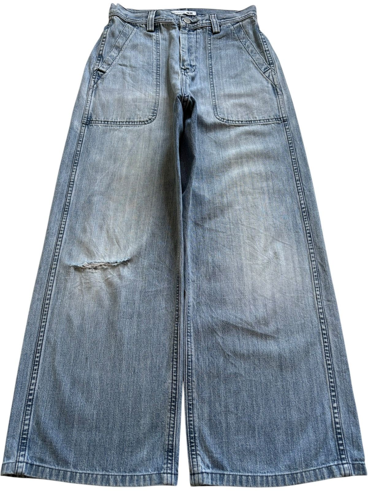 JW Anderson × Uniqlo Vintage Uniqlo J.W.Anderson Faded Wash Bush Pant Baggy Jean Size US 26 / EU 42 - 1 Thumbnail