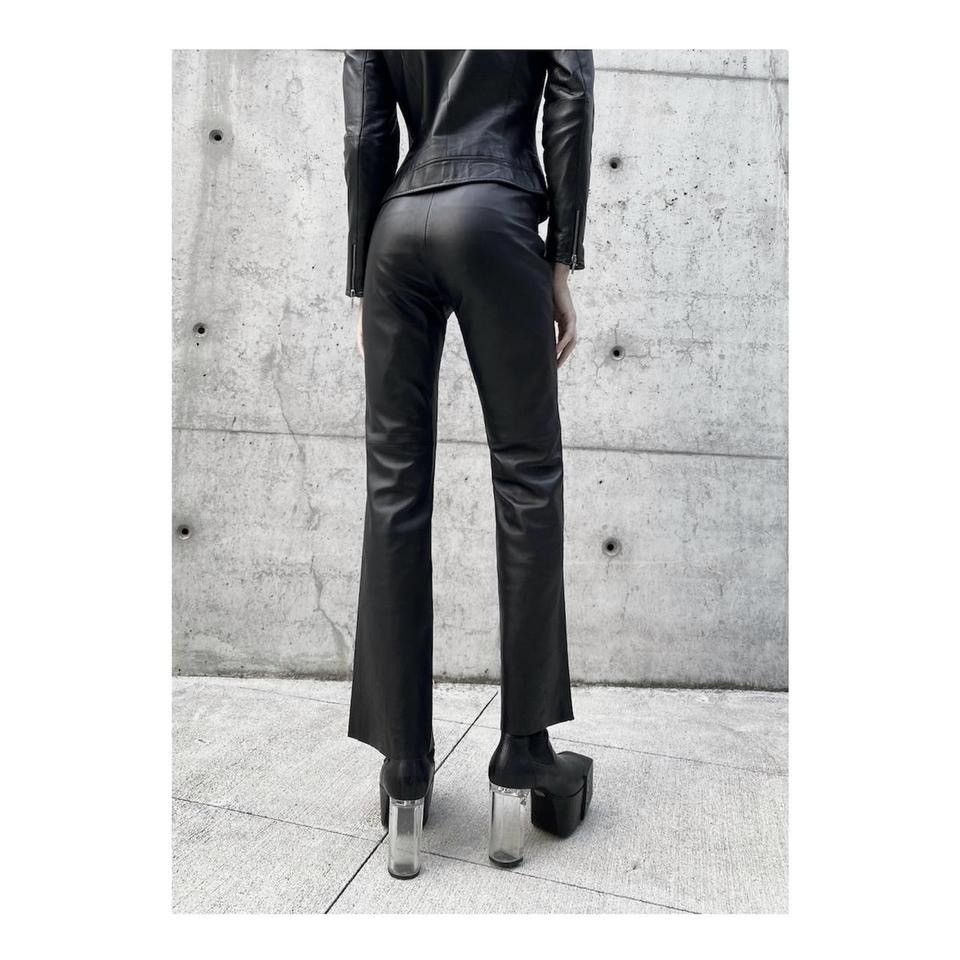 Vintage Perfect biker leather trousers Size 25" / US 0 / IT 36 - 3 Thumbnail