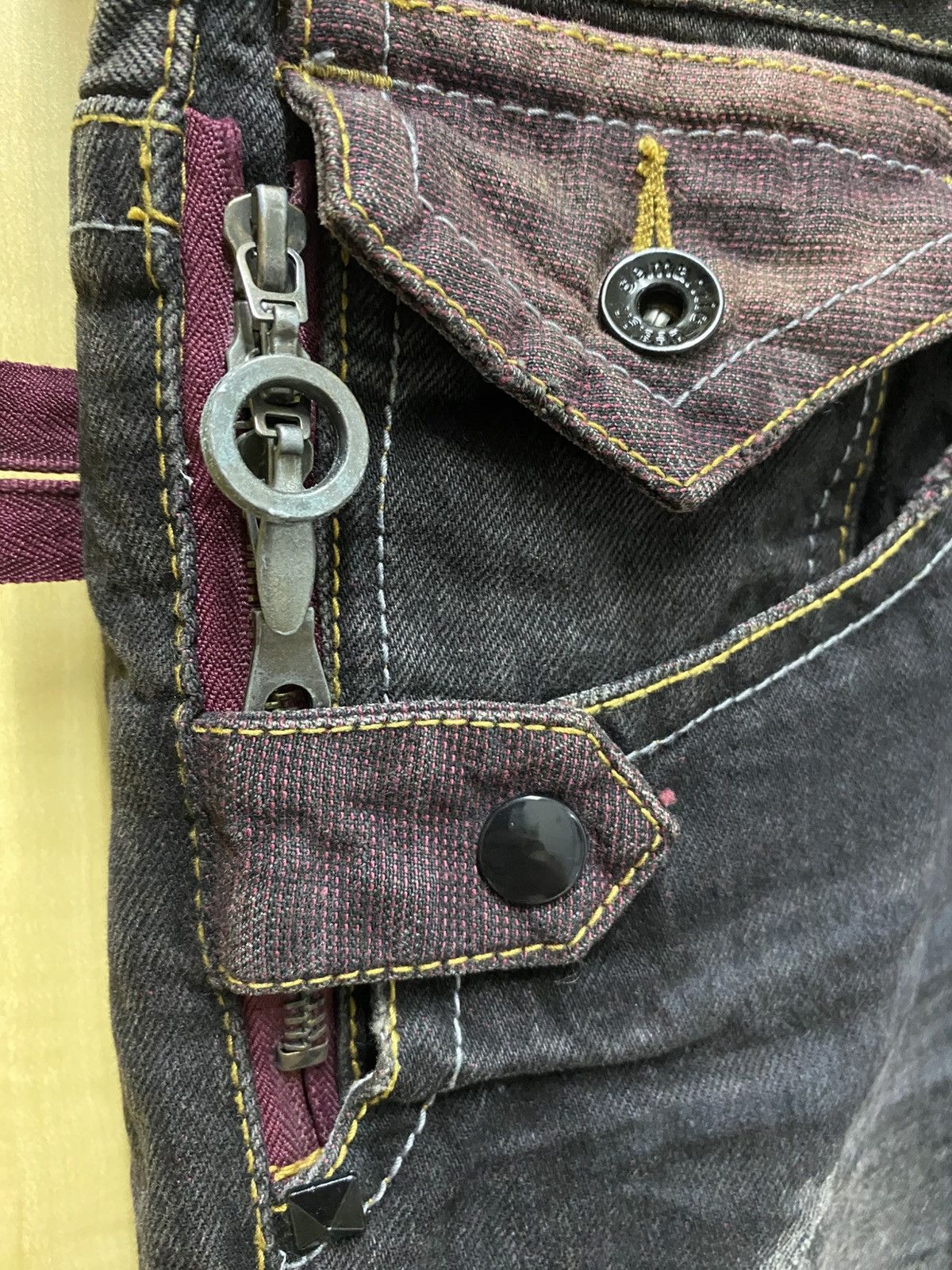 14th Addiction × Japanese Brand × semanticdesign SEMANTIC DESIGN Whisker Denim Jeans MultiPocket Bootcut Size US 32 / EU 48 - 4 Thumbnail
