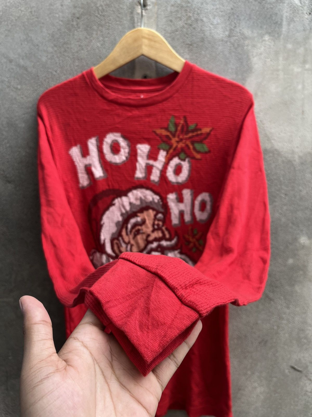 Human Made × Hysteric Glamour × Kapital Vintage Santa “HO HO HO” Tee – Waffle Knit Holiday Shirt Size US M / EU 48-50 / 2 - 7 Thumbnail
