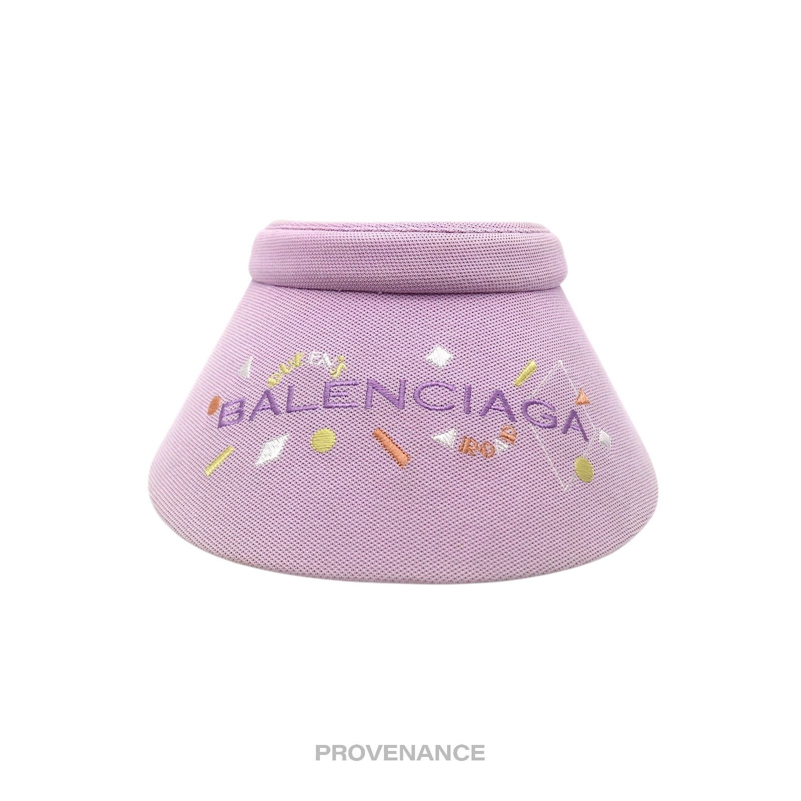Balenciaga 🔴 Balenciaga Logo Embroidered Visor - Lavender Geometric Size ONE SIZE - 1 Thumbnail