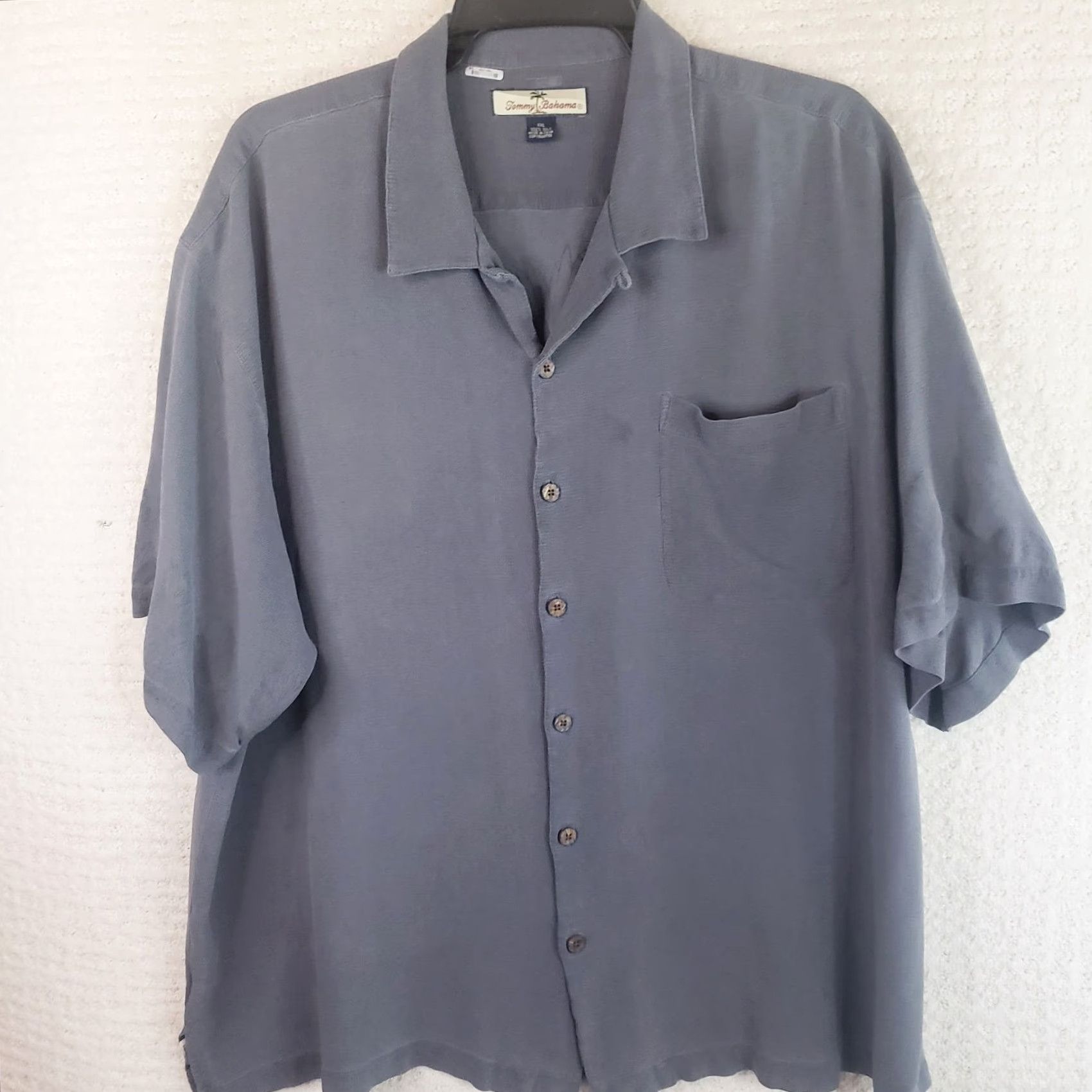 Tommy Bahama Tommy Bahama Shirt Men XXL Original Fit Silk Short Sleeve Button-Down Gray N/A 2XL Button-Up Beach Hawaiian Tropical Size US XXL / EU 58 / 5 - 2 Thumbnail