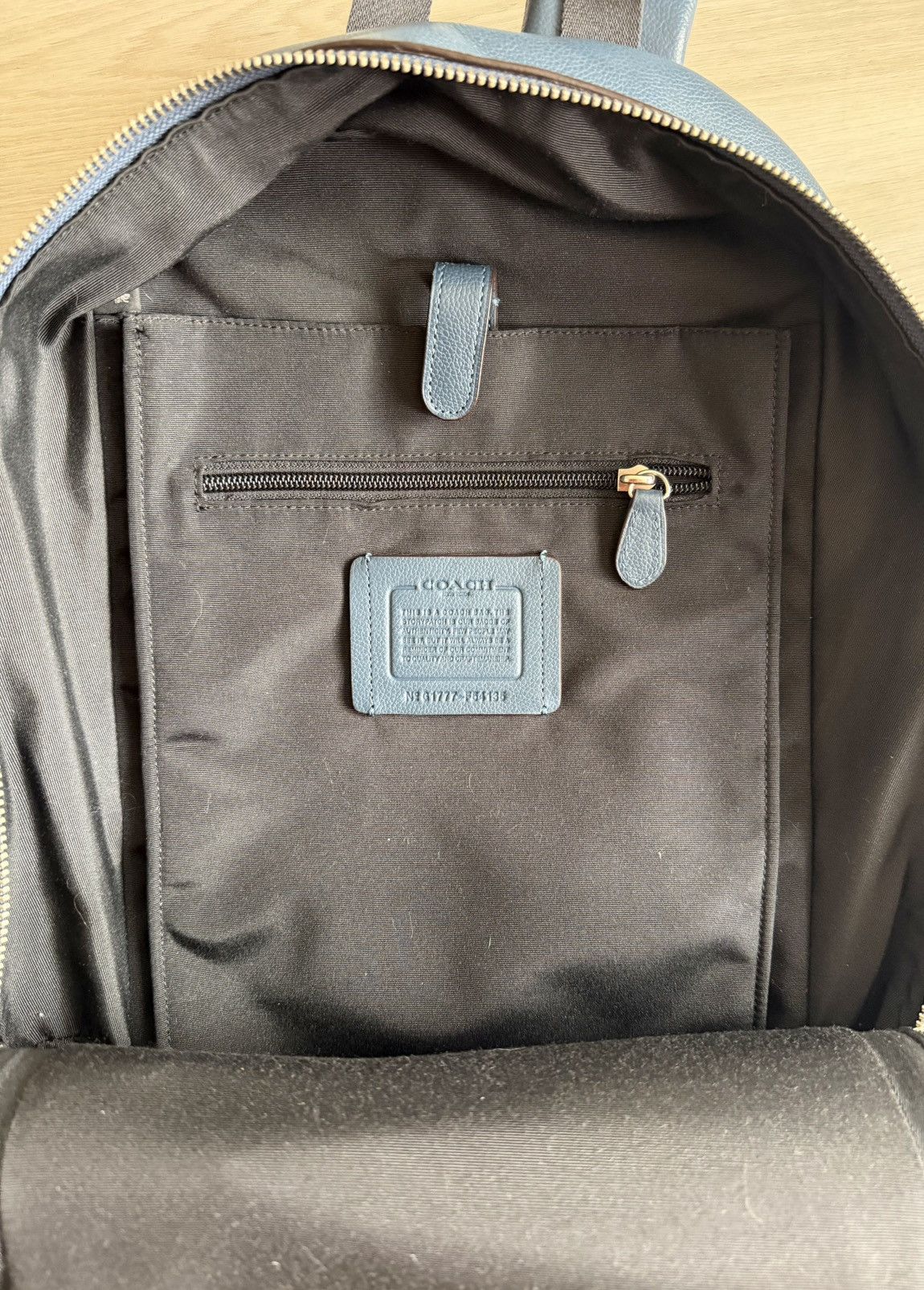 Coach Coach Charles Slim Backpack Navy Leather Used Backpack Bag Size ONE SIZE - 10 Thumbnail