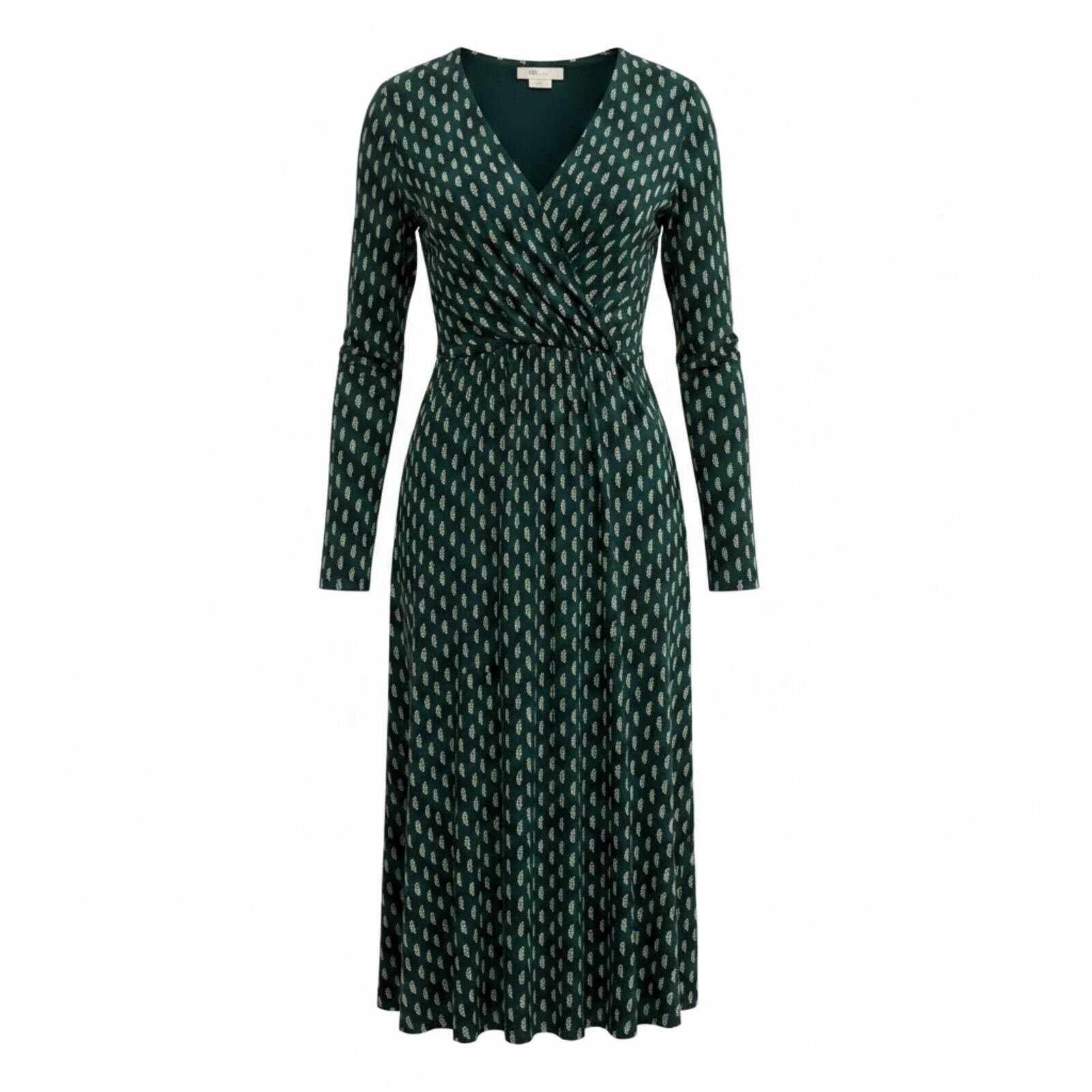 Boden NWT Boden Green Patterned Long Sleeve Midi Dress Size M / US 6-8 / IT 42-44 - 2 Thumbnail