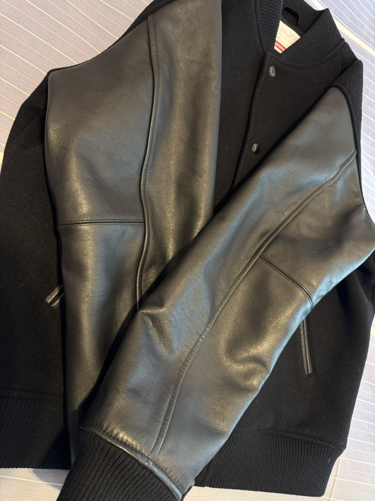 Zuko Tiger Of Sweden Lederjacke Supreme Motion Logo Varsity Jacket