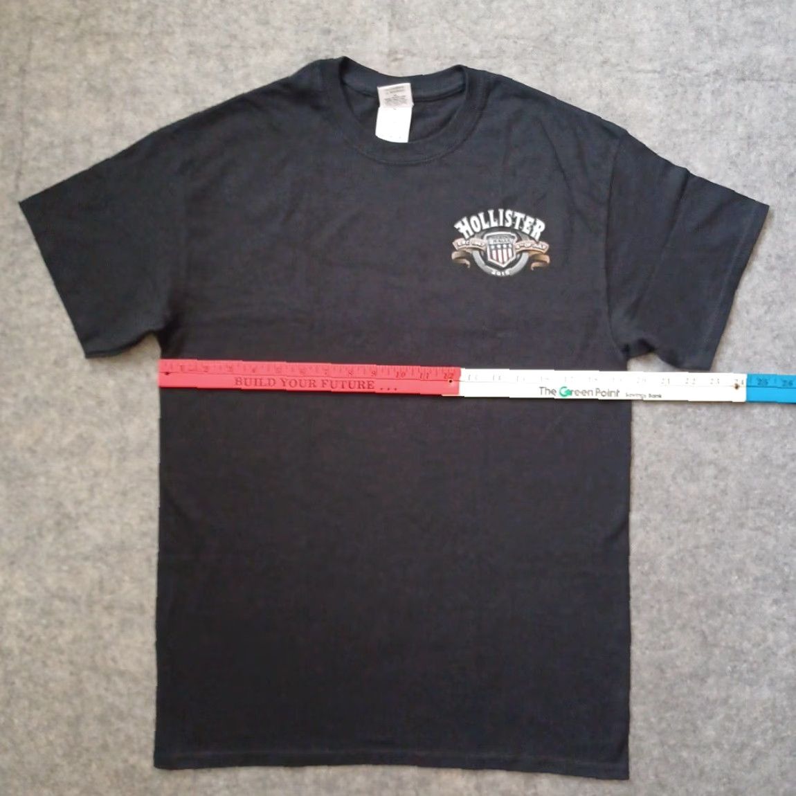 Fruit Of The Loom Hollister Shirt Mens Biker Logo Crew Neck Short Sleeve 2015 Deadstock Gray Medium Shirt Size US M / EU 48-50 / 2 - 5 Thumbnail