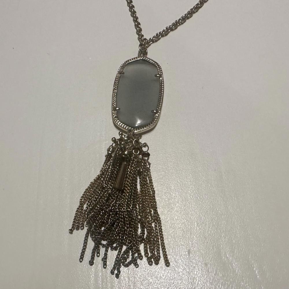 Designer Kendra Scott Rayne Slate Cat’s Eye Pendant Long Necklace Size ONE SIZE - 4 Thumbnail