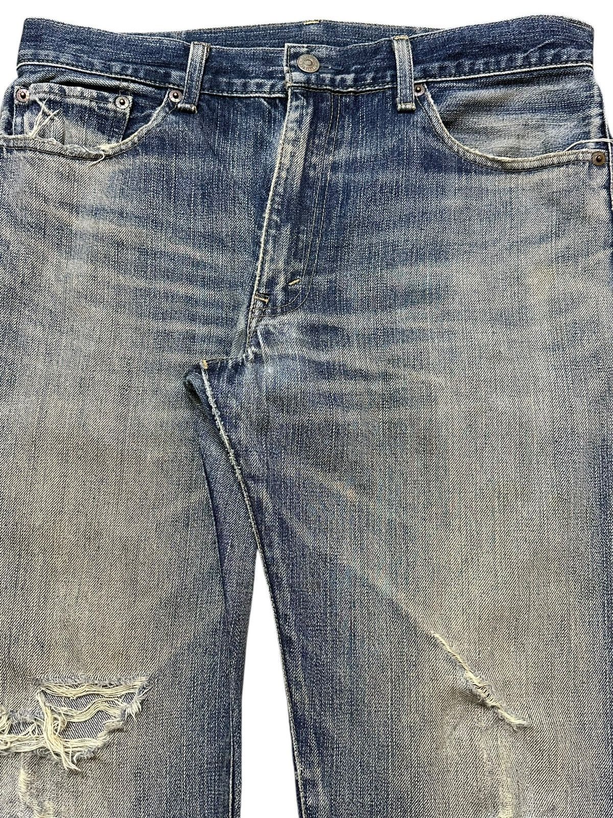 Levi's Vintage 90s Levis 505 Blue Faded Wash Distressed Loose Jeans Size US 33 - 4 Thumbnail