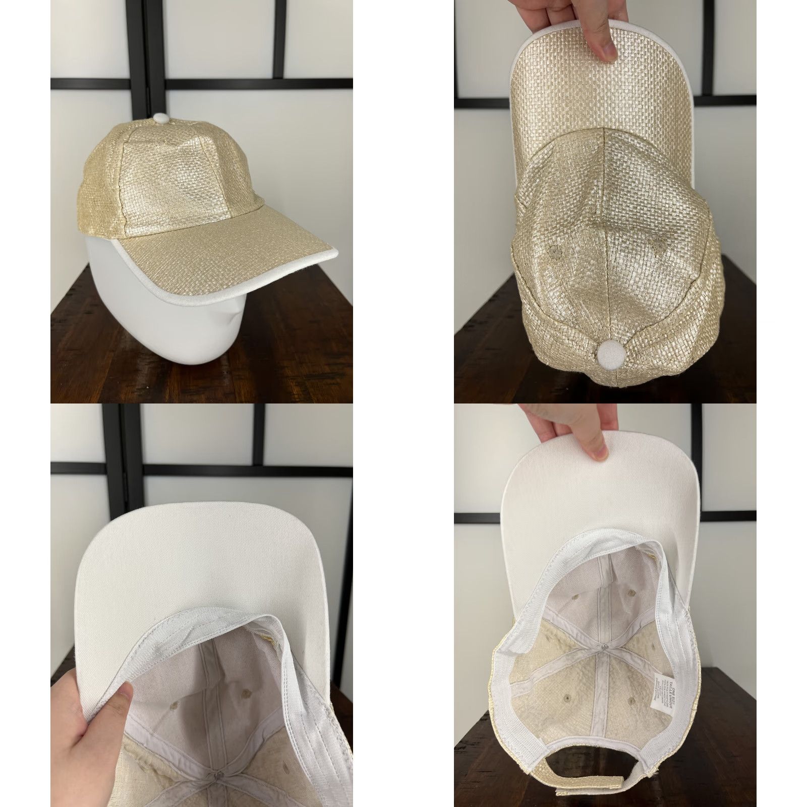 Vintage Target Hat Cap One Size Adult Gold Straw Weave 100% Polypropylene Size ONE SIZE - 8 Thumbnail