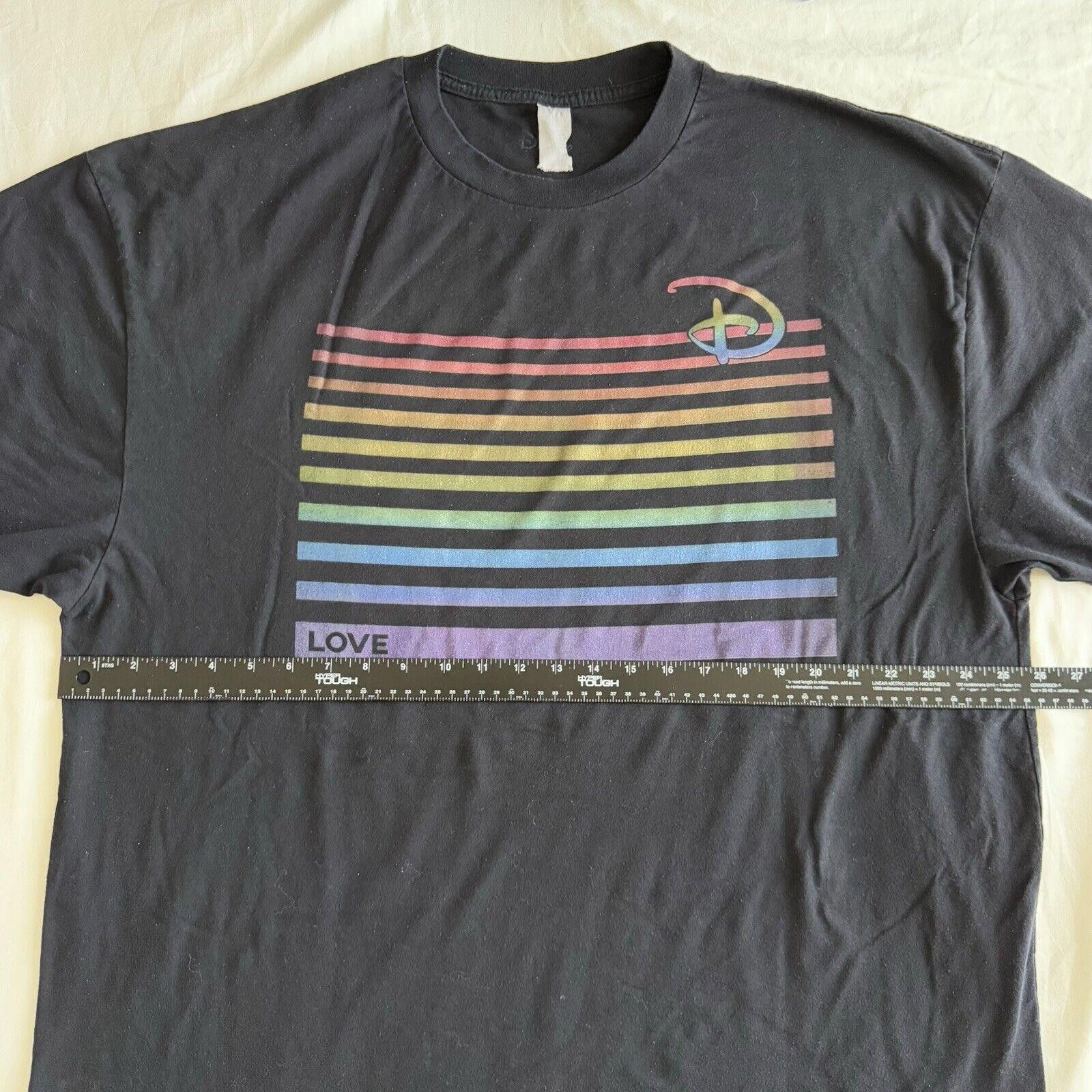 Disney Rare Disney Rainbow Stripe T-Shirt Men's 3XL Black Big Tall Size US XXL / EU 58 / 5 - 8 Thumbnail