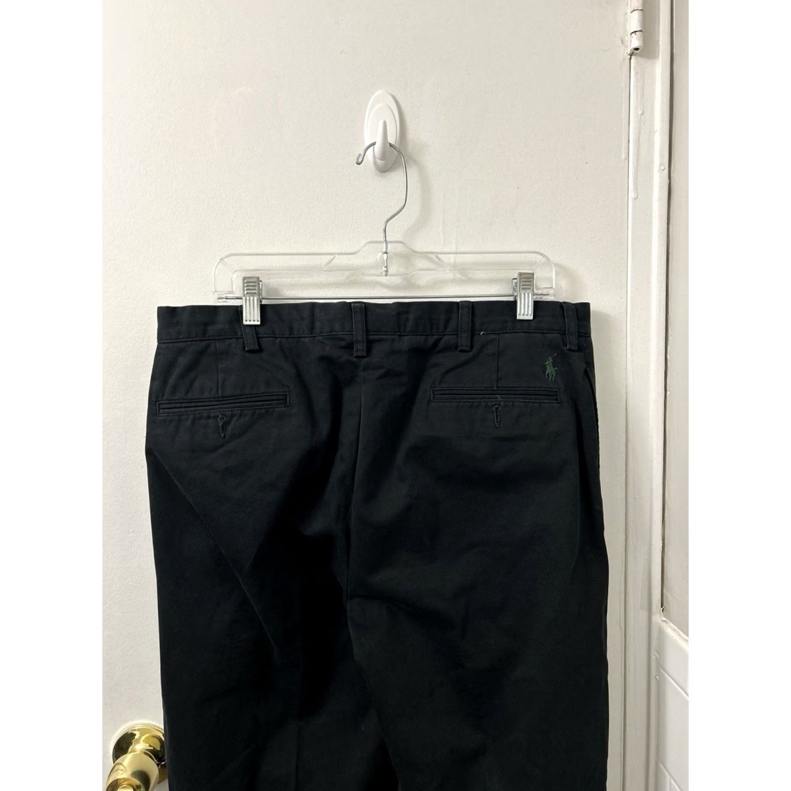 Polo Ralph Lauren Polo Ralph Lauren Pants Ethan Mens Size 36x30 Black Pleated Cotton 5-Pocket Chino Dress Workwear Straight Leg Vintage: No Size US M / EU 48-50 / 2 - 7 Thumbnail