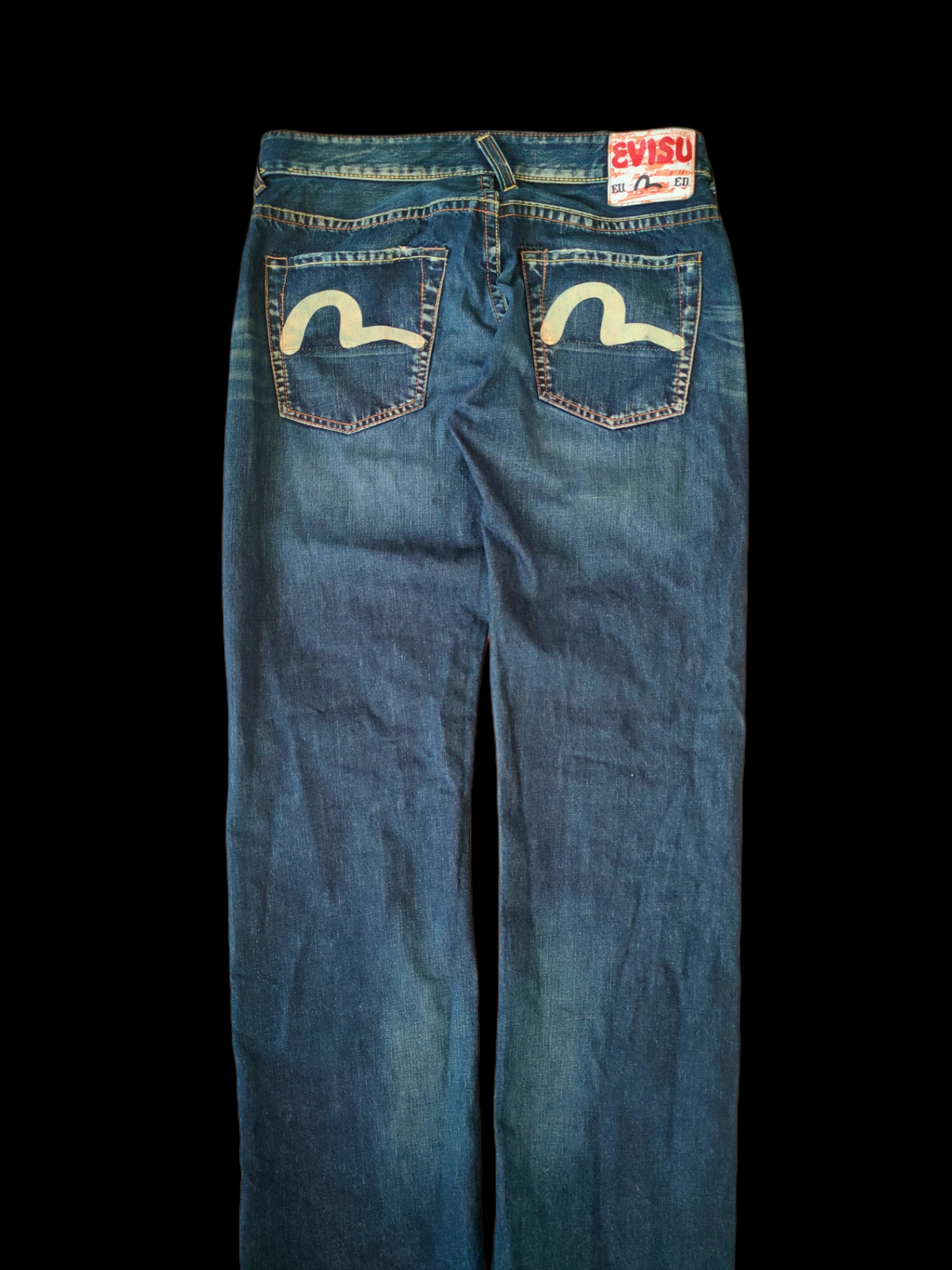 image of Evisu Seagull Print Jeans Japan Y2K in Blue, Men's (Size 33)