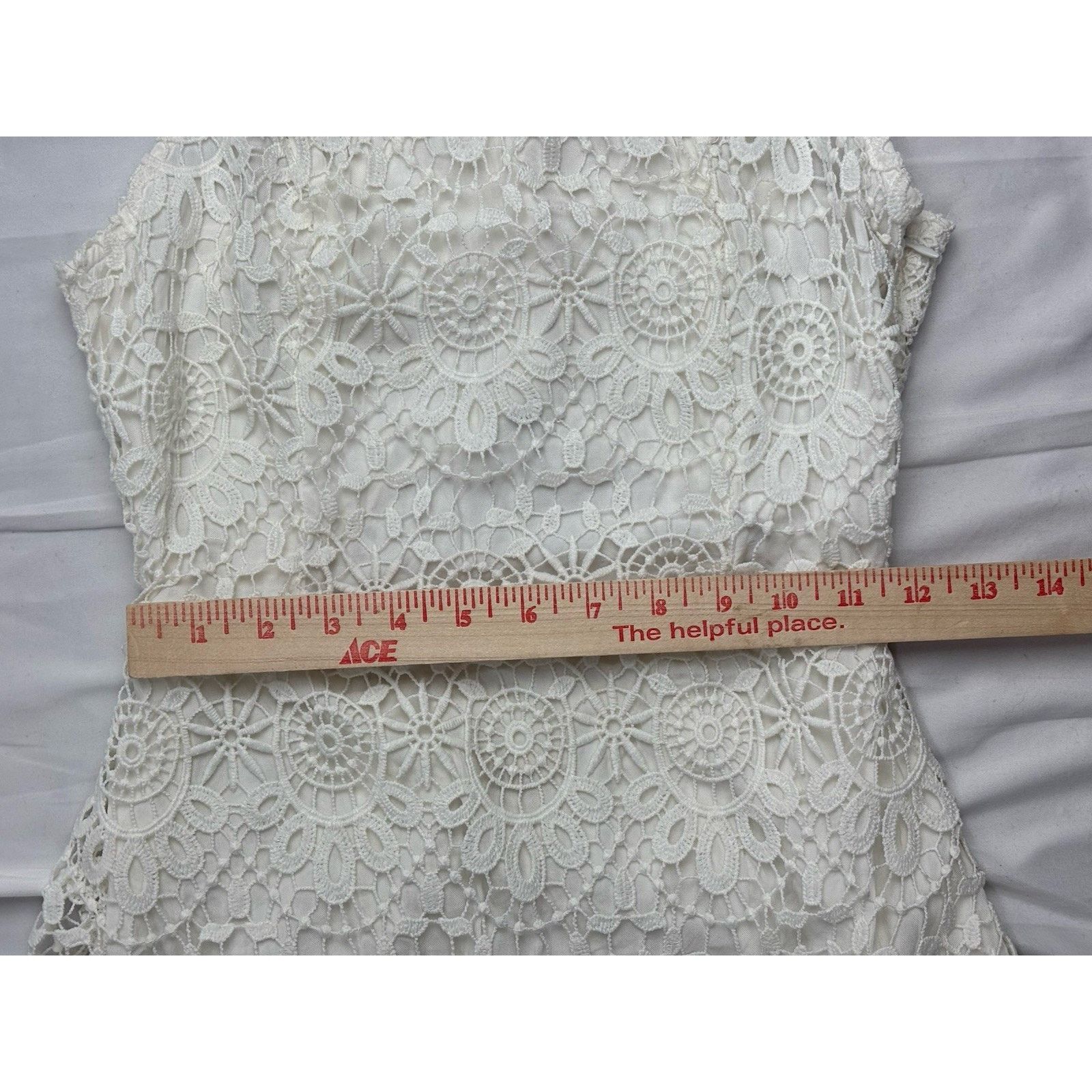 Hollister Ladies Hollister White Lace Scalloped Edge Mini Dress Size M Size M / US 6-8 / IT 42-44 - 8 Thumbnail