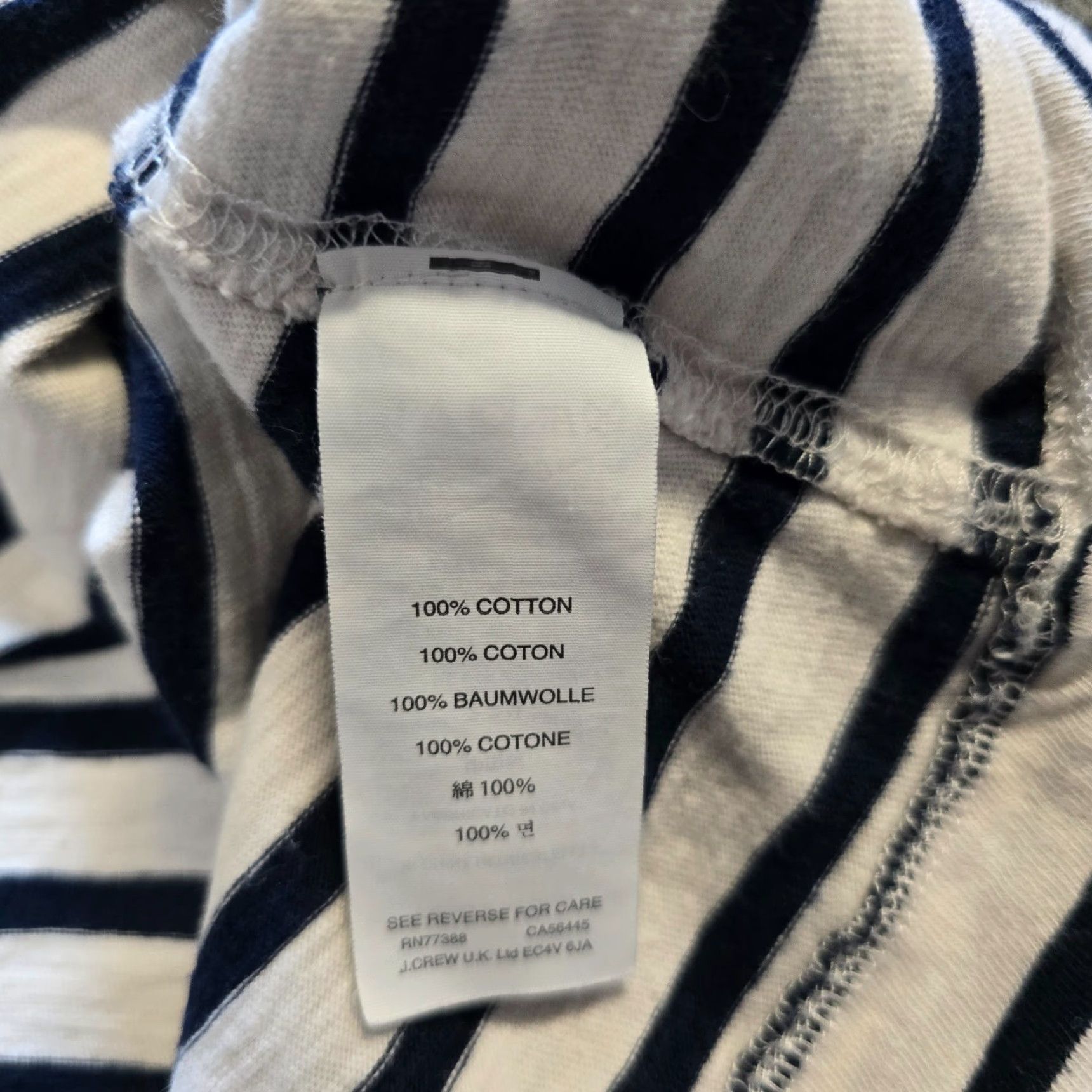 J.Crew J.CREW Top Womens Size S Blue White Striped Floral Nautical Casual T-Shirt Knit Cotton Regular Sailor Style Mens? Size S / US 4 / IT 40 - 7 Thumbnail