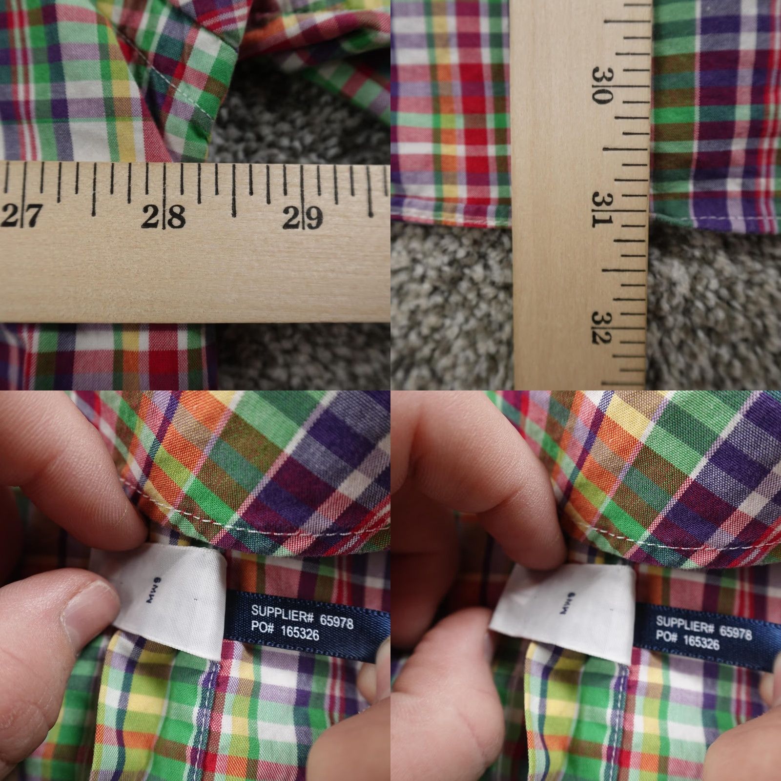 Ralph Lauren VINTAGE Ralph Lauren Shirt Big 2X Plaid Short Sleeve Button Up Mens Cotton Madras Pony Button-Down 2XB Complete Set Size US XXL / EU 58 / 5 - 8 Thumbnail