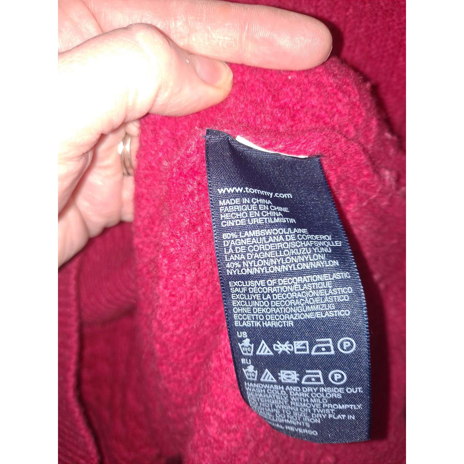 Tommy Hilfiger Tommy Hilfiger Red Cable Knit Crew Neck Wool Blend Sweater S Size US L / EU 52-54 / 3 - 4 Thumbnail