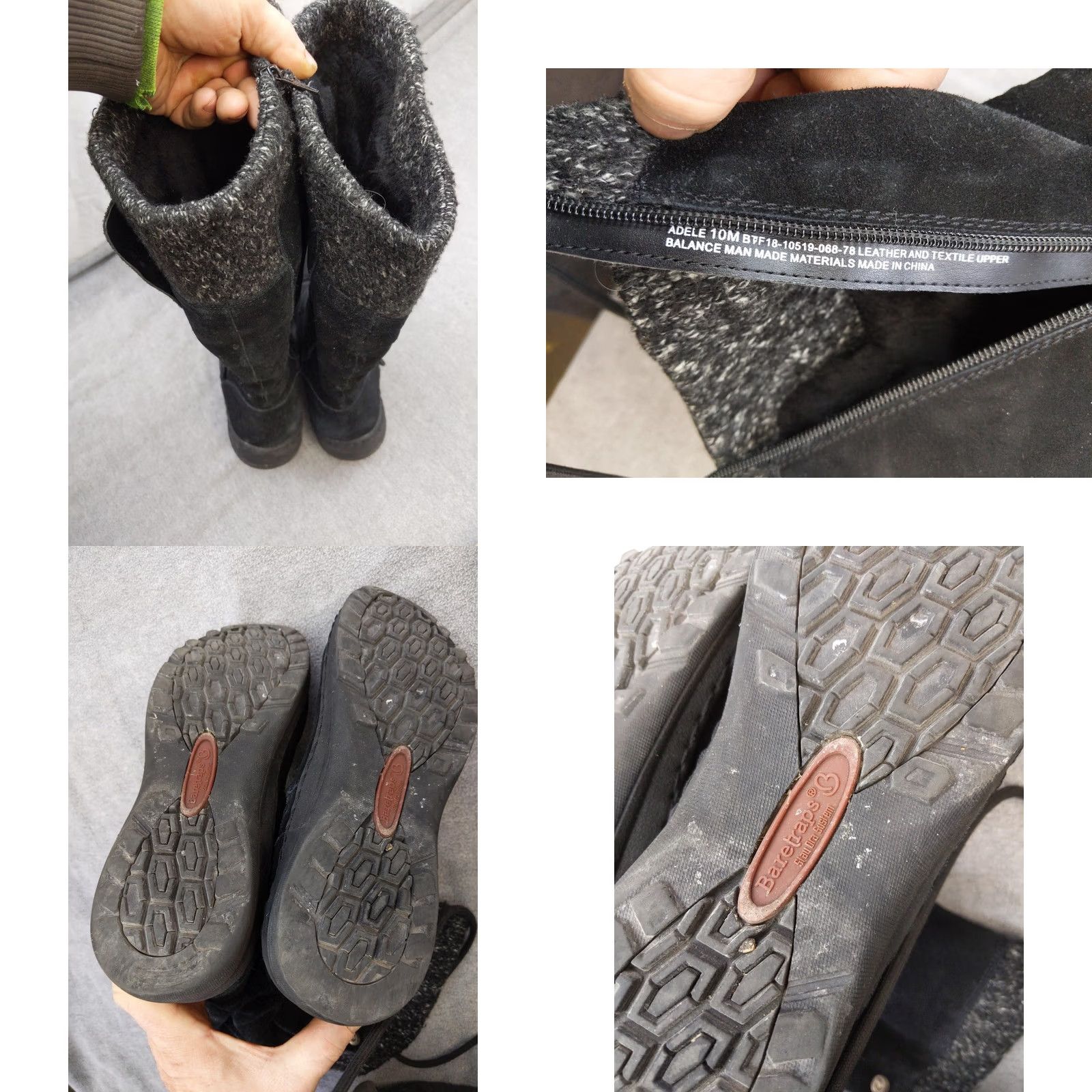 Vintage Baretraps Adele Boots Womens Size 10 Black Suede Mid-Calf Faux Fur Zip Winter Boots Size US 10 / IT 40 - 8 Thumbnail