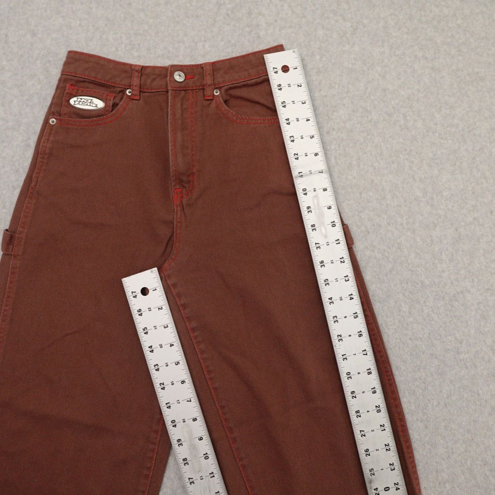 H&M NO FEAR X H&M Womens Jeans Wide-Leg Retro Brown Size 2 Color Brown Adult Womens Complete Measurements In Pictures Size 26" / US 2 / IT 38 - 6 Thumbnail