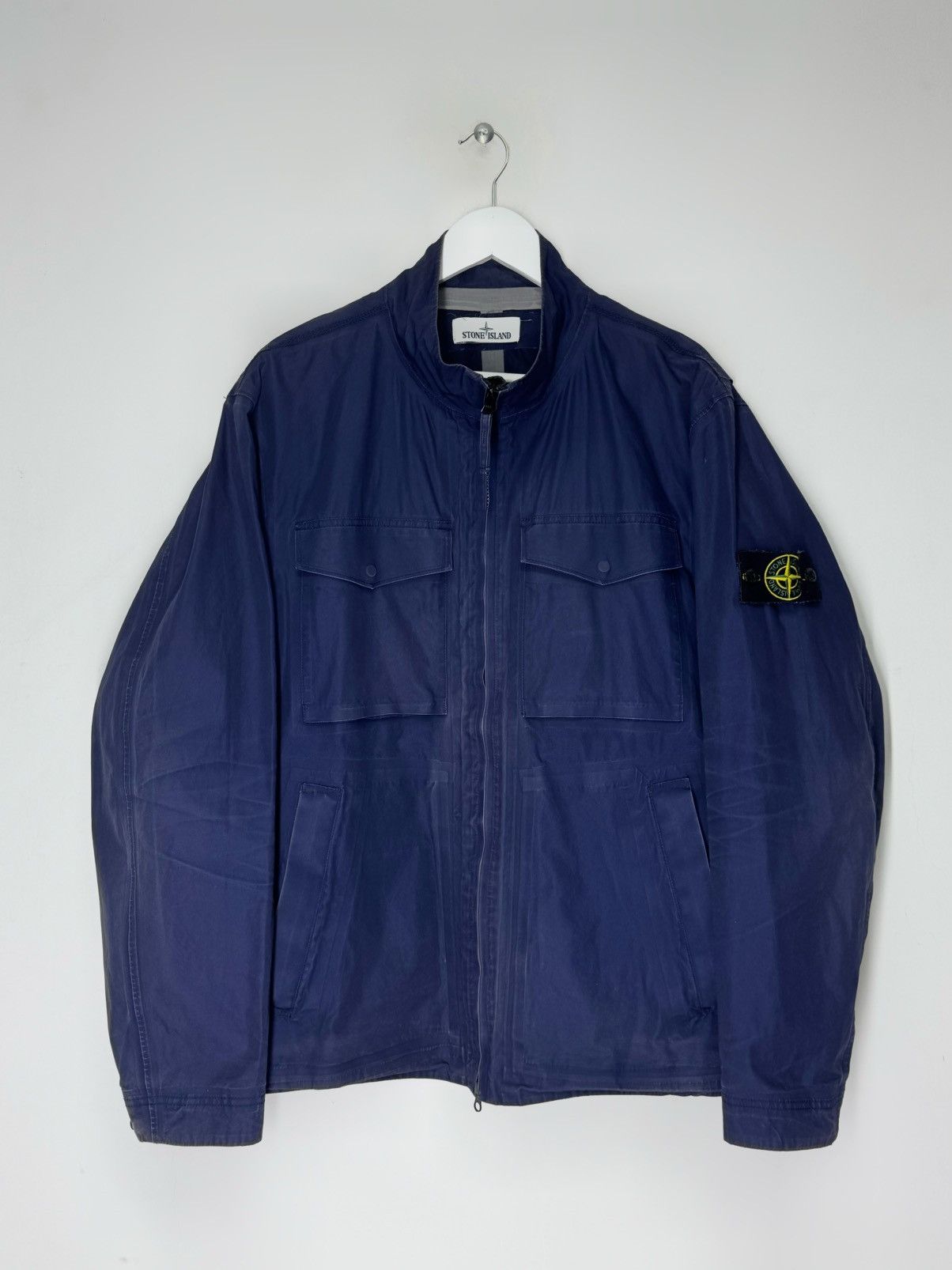 Stone Island Water Repellent Supima Cotton Jacket in Blue, Men's (Size Xxl)