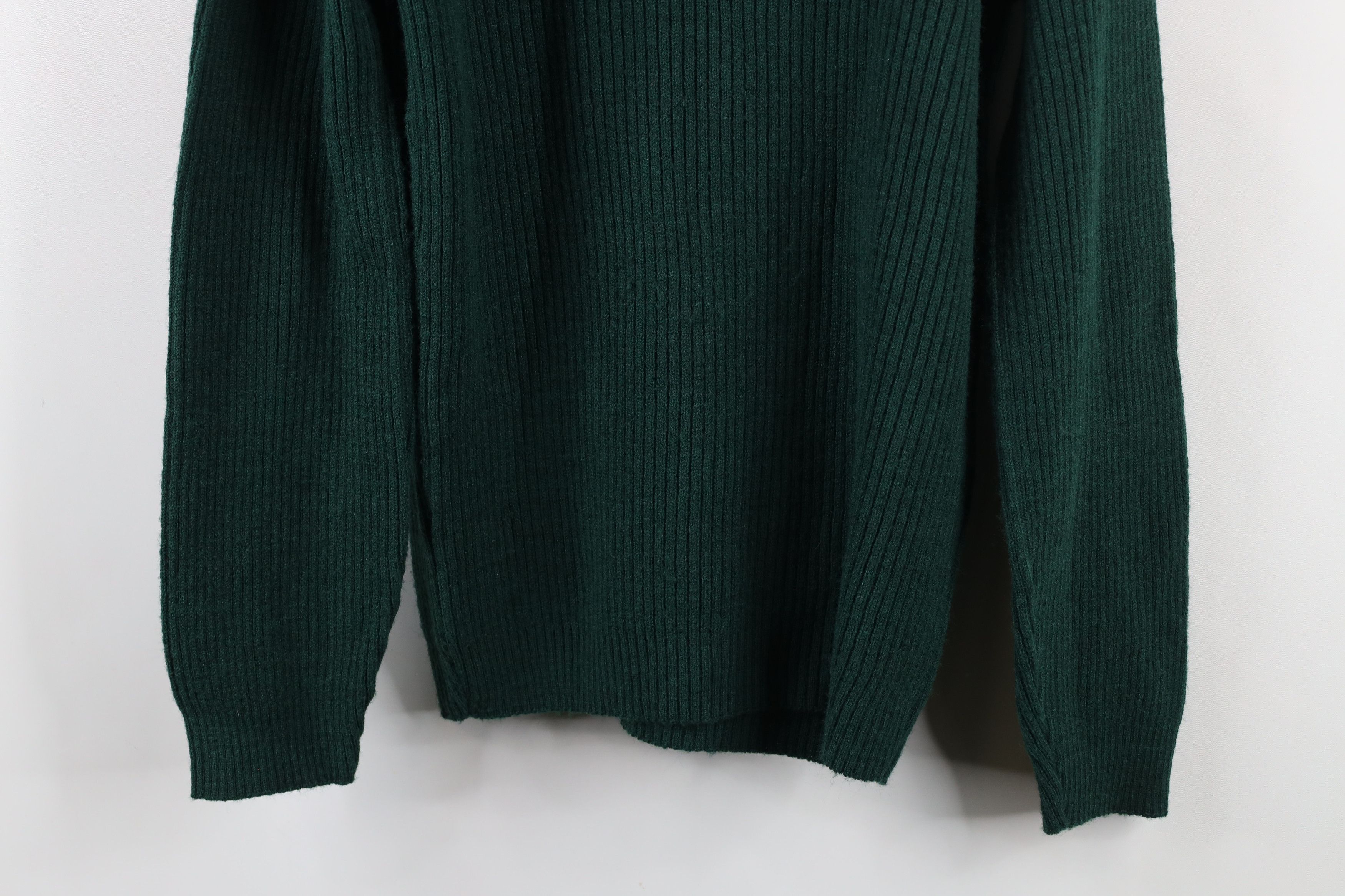 Vintage Vintage 70s Streetwear Ribbed Knit Turtleneck Sweater Green Size XL / US 12-14 / IT 48-50 - 3 Thumbnail