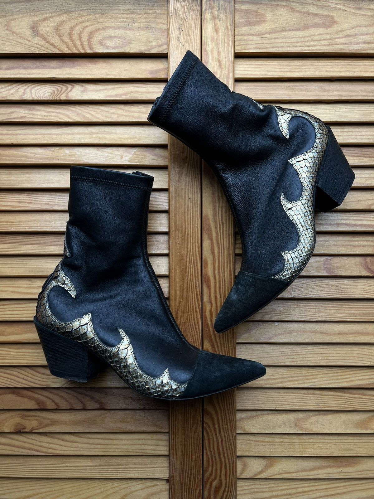 image of Haider Ackermann Fire Boots in Black, Women's (Size 8)