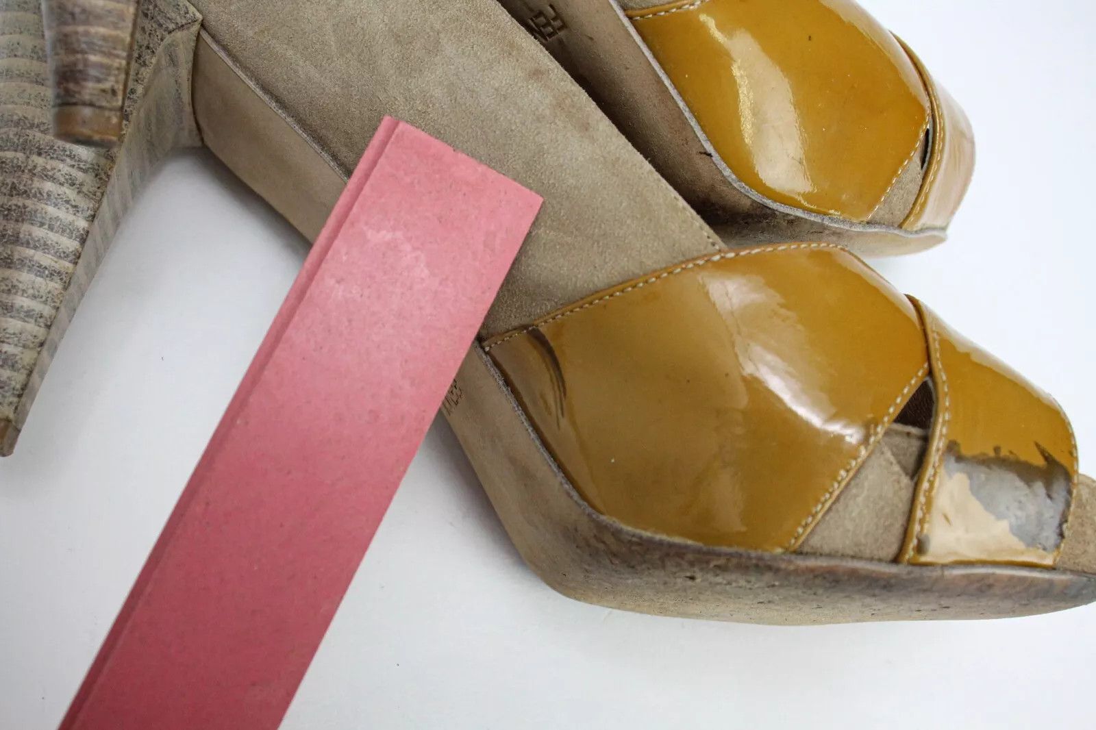 Fendi FENDI Women's EU 38 Peep Toe Patent & Suede Leather Heel Size US 8 / IT 38 - 11 Thumbnail
