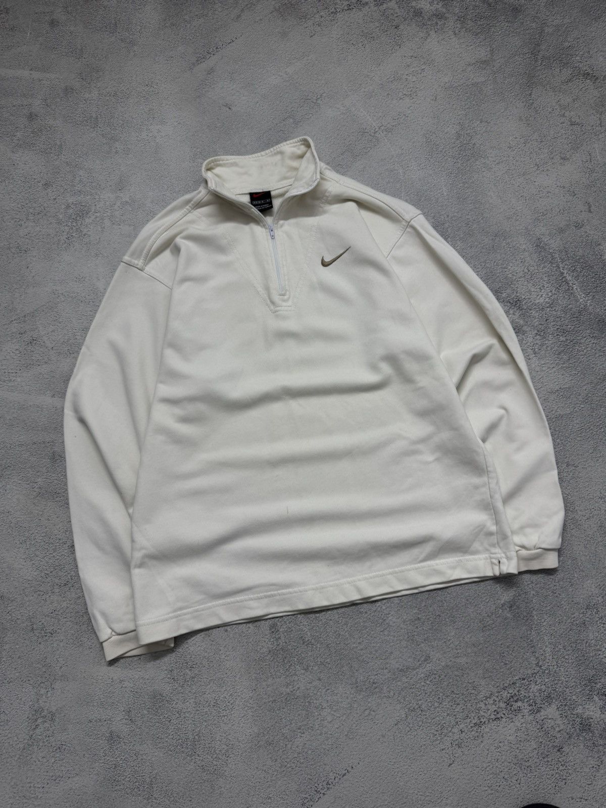 Nike Vintage Nike 1/4 Zip Sweatshirt White 00’s Size M / US 6-8 / IT 42-44 - 4 Thumbnail