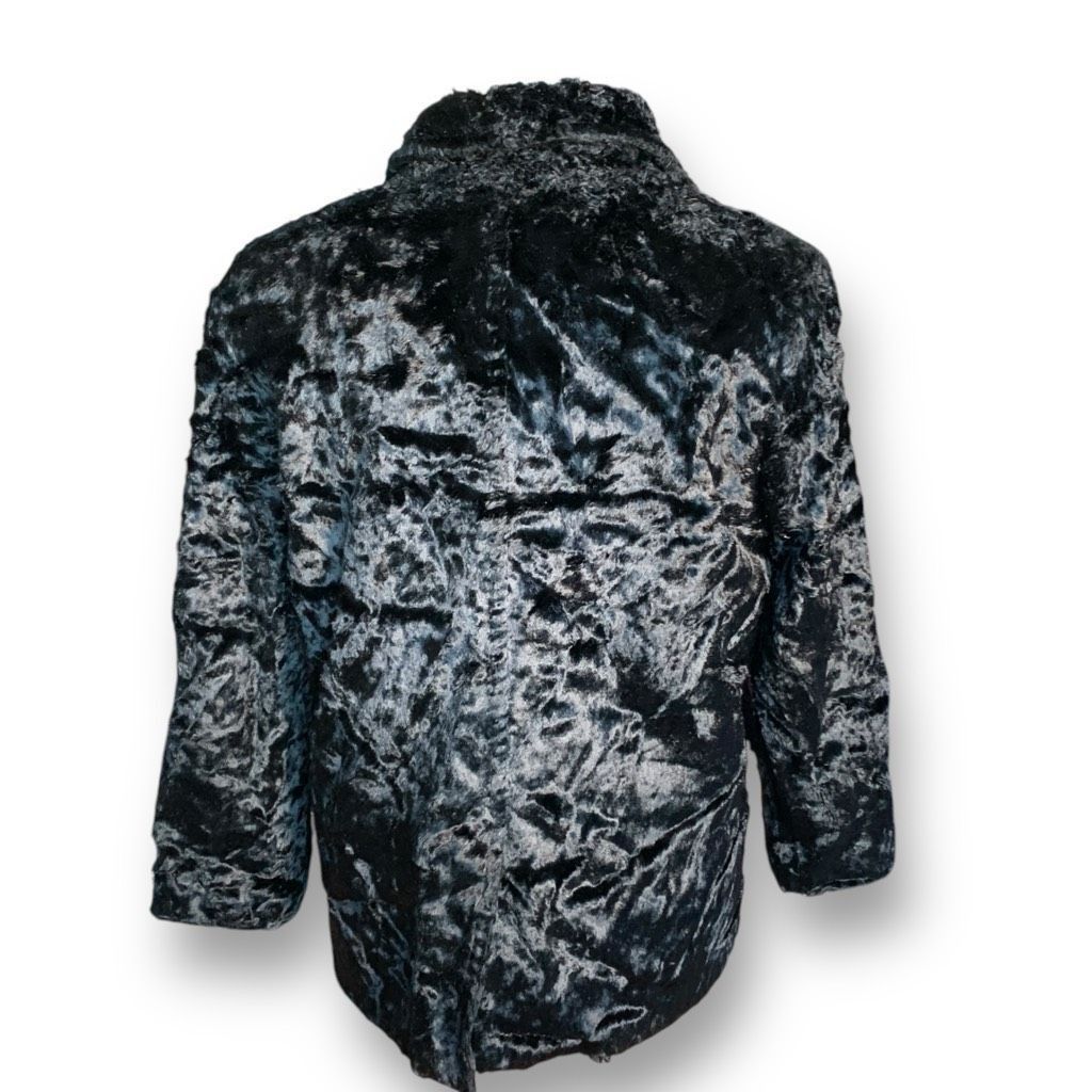 Vintage Vintage XOE New York Black Faux Fur Double Breasted Peacoat Size S / US 4 / IT 40 - 7 Thumbnail