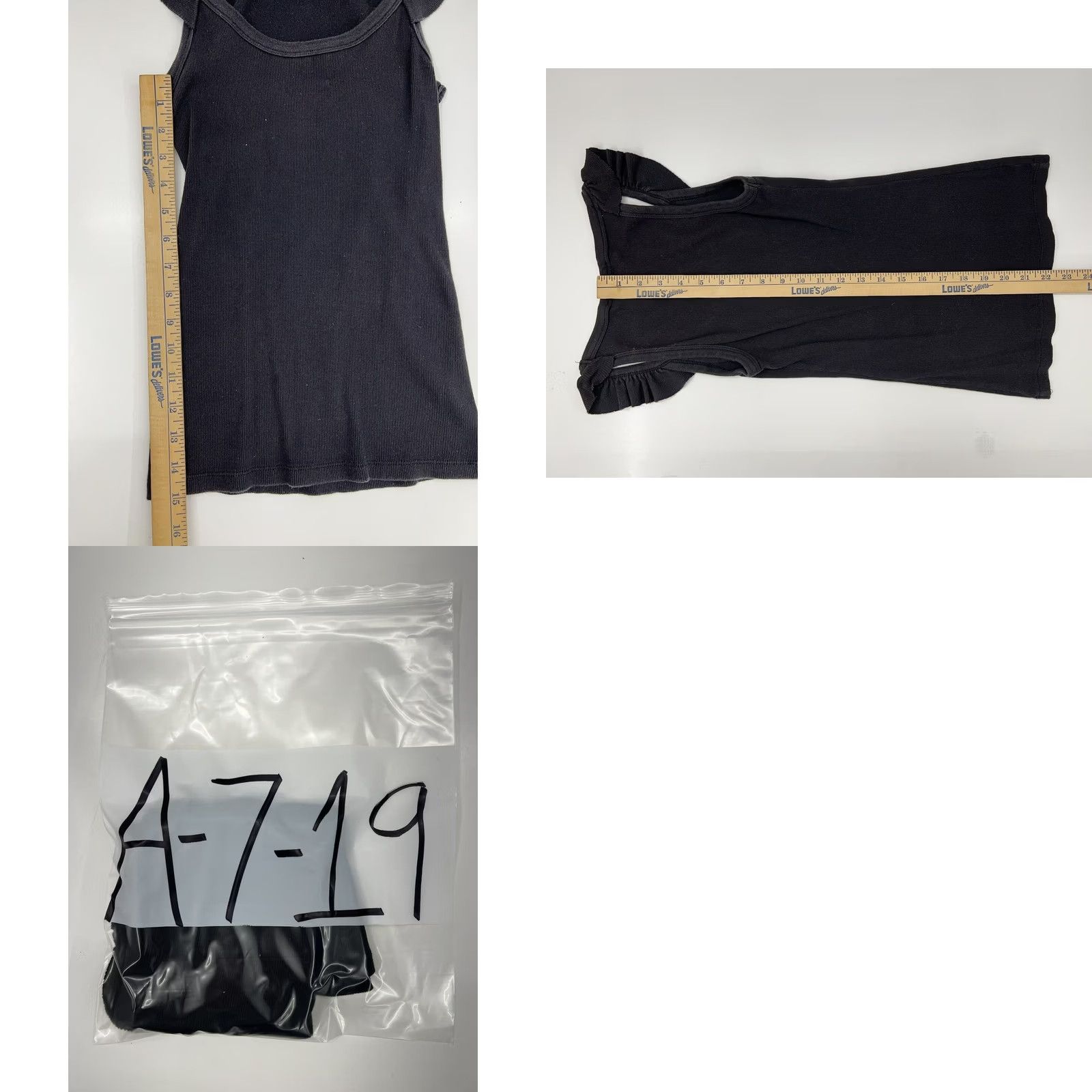 Vintage Womens Attention Tank Top Black Sleeveless Ruffled Arm Small Tank Top Obvious Minimalist Summer Casual Shirt Womens Size S / US 4 / IT 40 - 8 Thumbnail