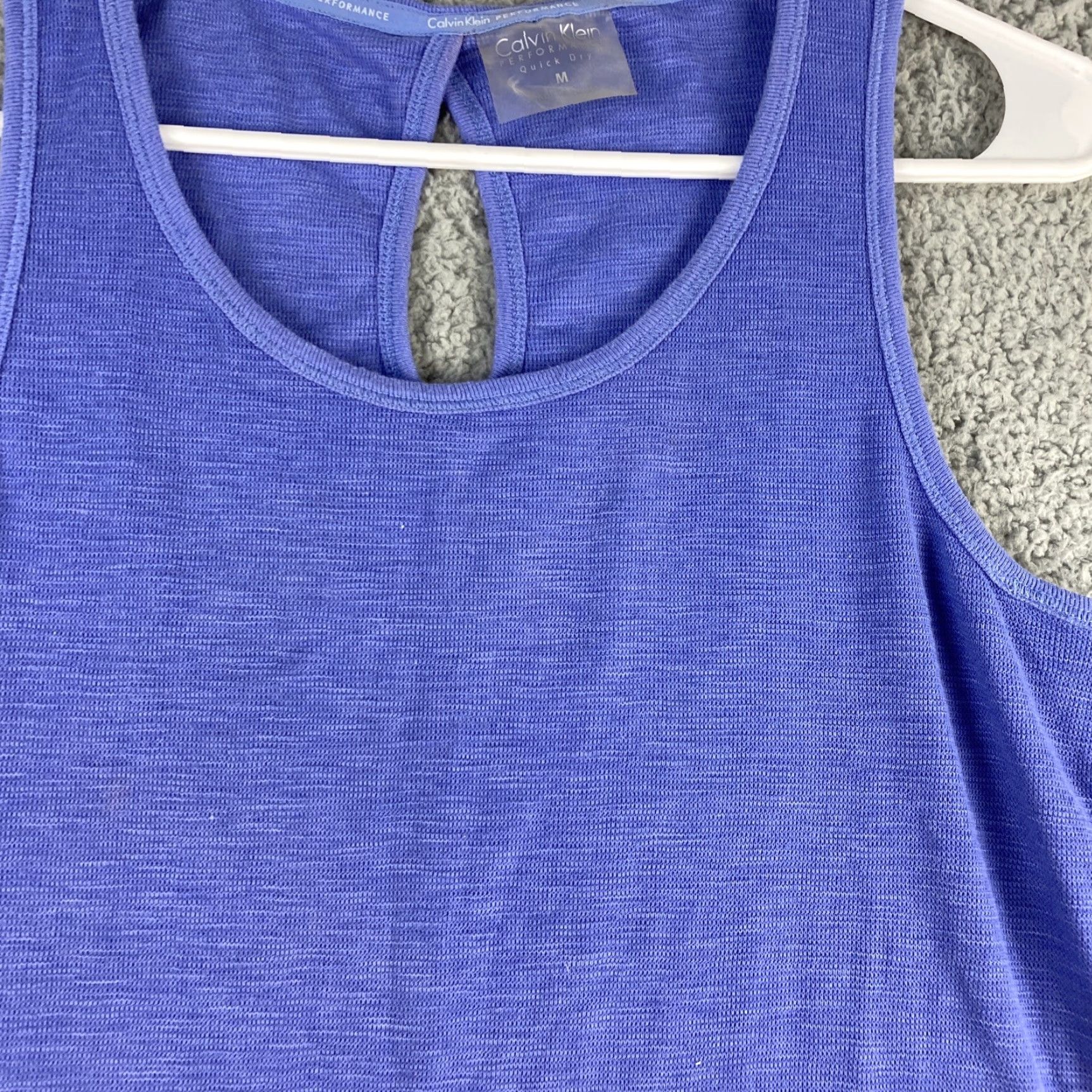 Calvin Klein Calvin Klein Performance Blue Quick Dry Tank Top M Women Tank Solid Round Neck Sleeveless Pullover Activewear CK/37-46 Size M / US 6-8 / IT 42-44 - 2 Thumbnail