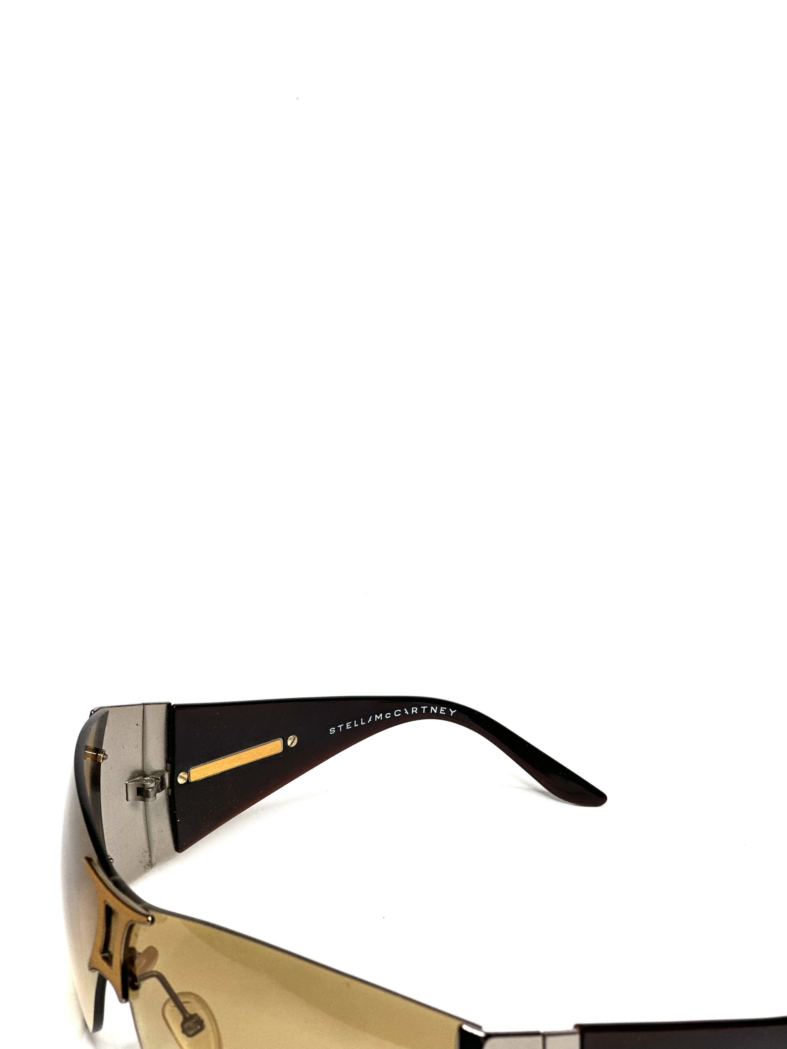 Stella McCartney Wooden mask shaded vintage avant-garde sunglasses Size ONE SIZE - 5 Thumbnail