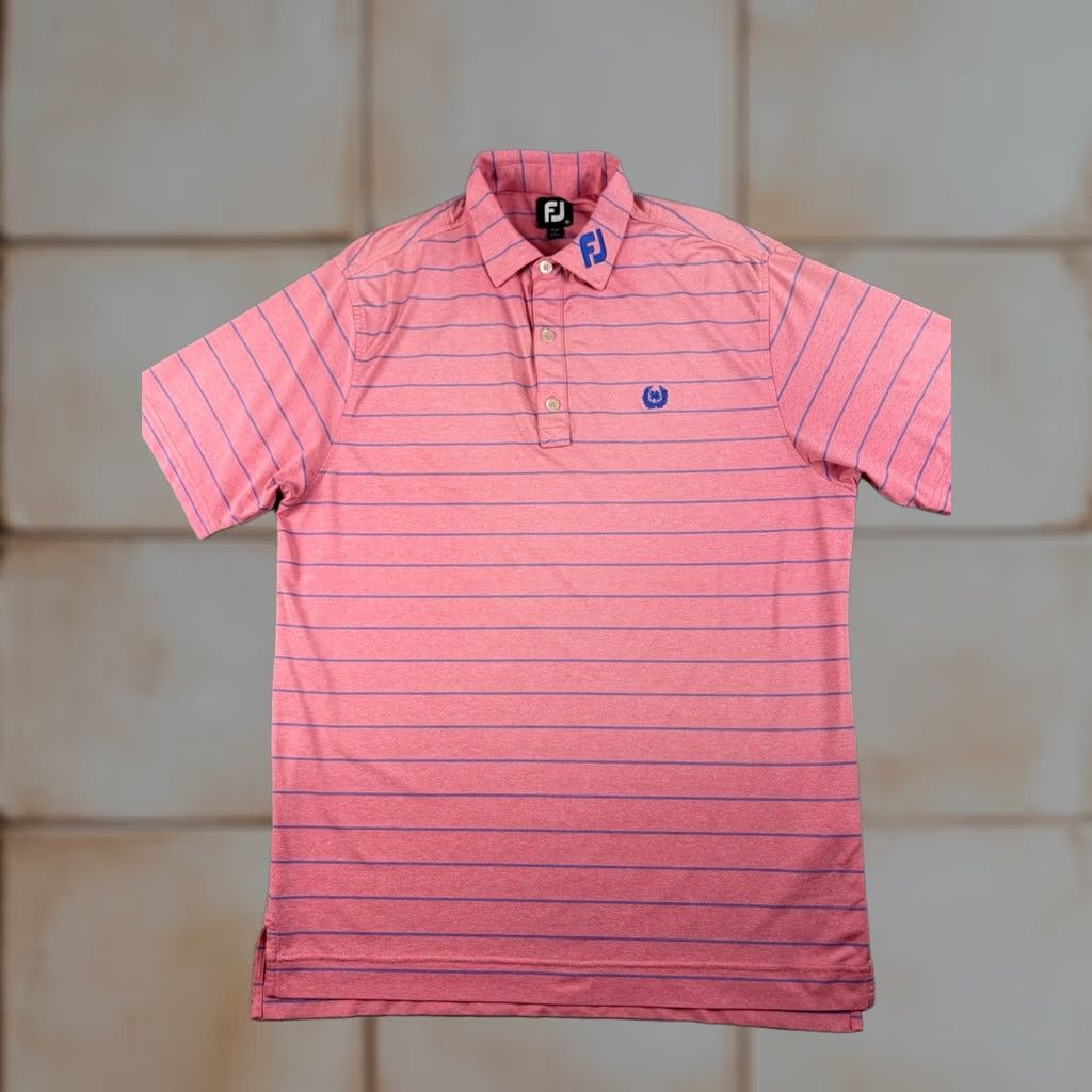 Footjoy FootJoy Polo Shirt Men M Pink Striped Tour Collar Golf Performance Shirts Polo Athletic Regular Size US M / EU 48-50 / 2 - 1 Thumbnail