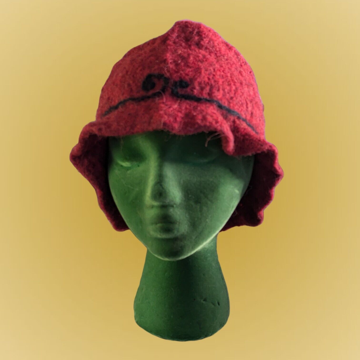 Other Womens Wool Felt Hat Red Black Floppy Gilligan Reversible Size ONE SIZE - 1 Thumbnail