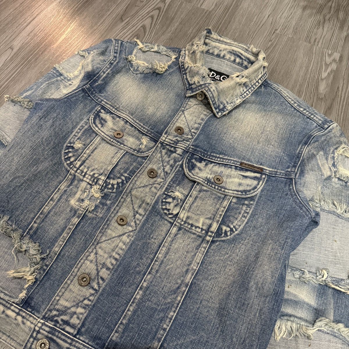 Dolce & Gabbana Dolce & Gabbana Distressed Denim Jacket Size US M / EU 48-50 / 2 - 2 Thumbnail