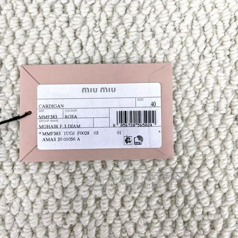 Miu Miu Miu Miu Light Pink Wool Logo Cardigan . Size L / US 10 / IT 46 - 5 Thumbnail