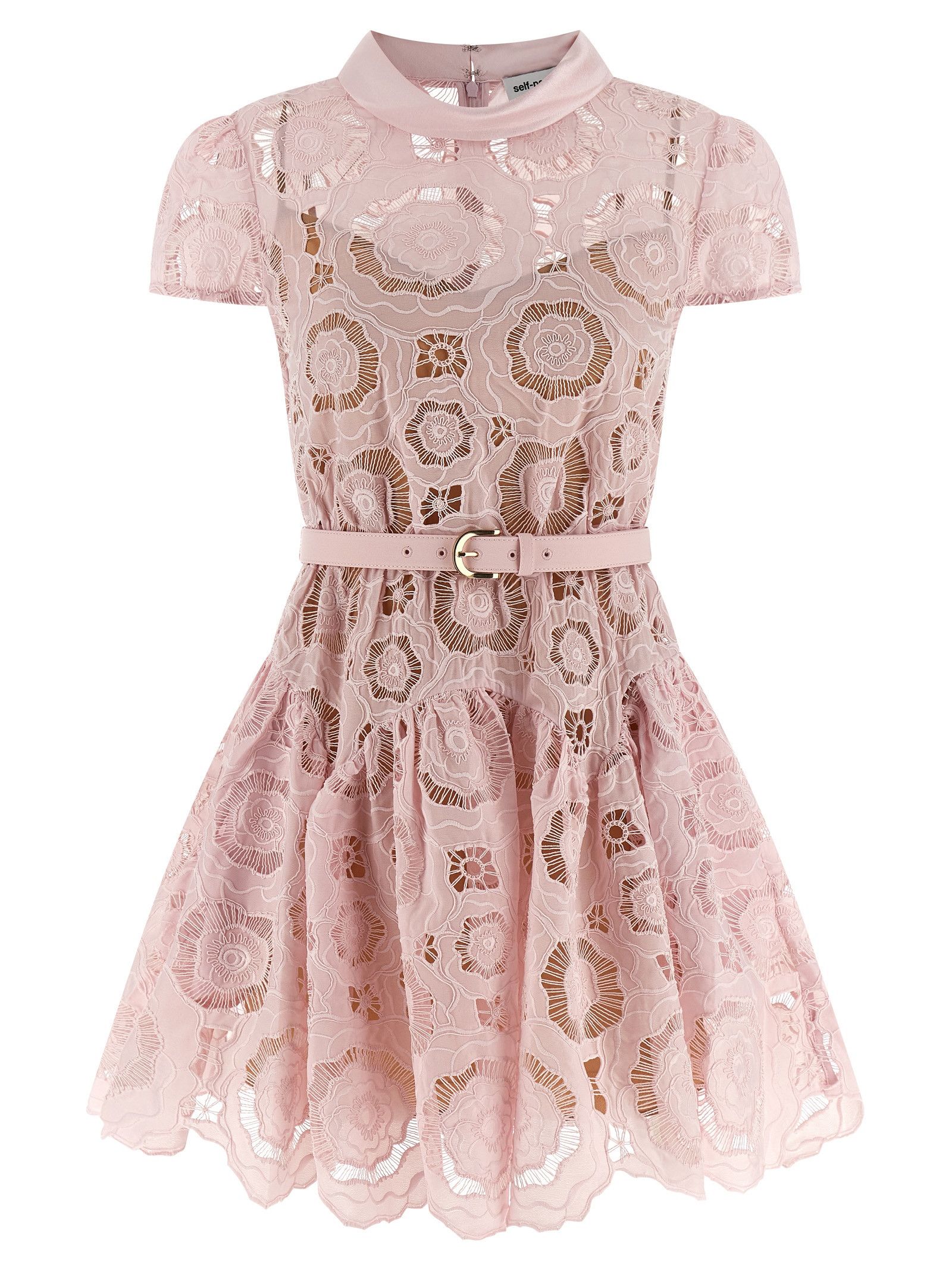 Self-Portrait 'Pink Floral Lace Mini' dress Size L / US 10 / IT 46 - 1 Thumbnail