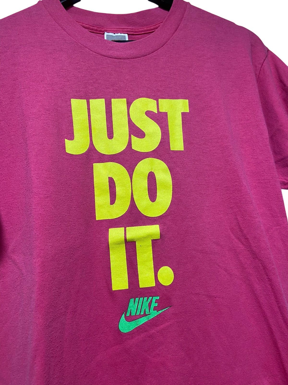 Nike × Vintage Vintage 80s Nike Just Do It Tee USA MADE SINGLE STITCH LARGE Size US L / EU 52-54 / 3 - 2 Thumbnail