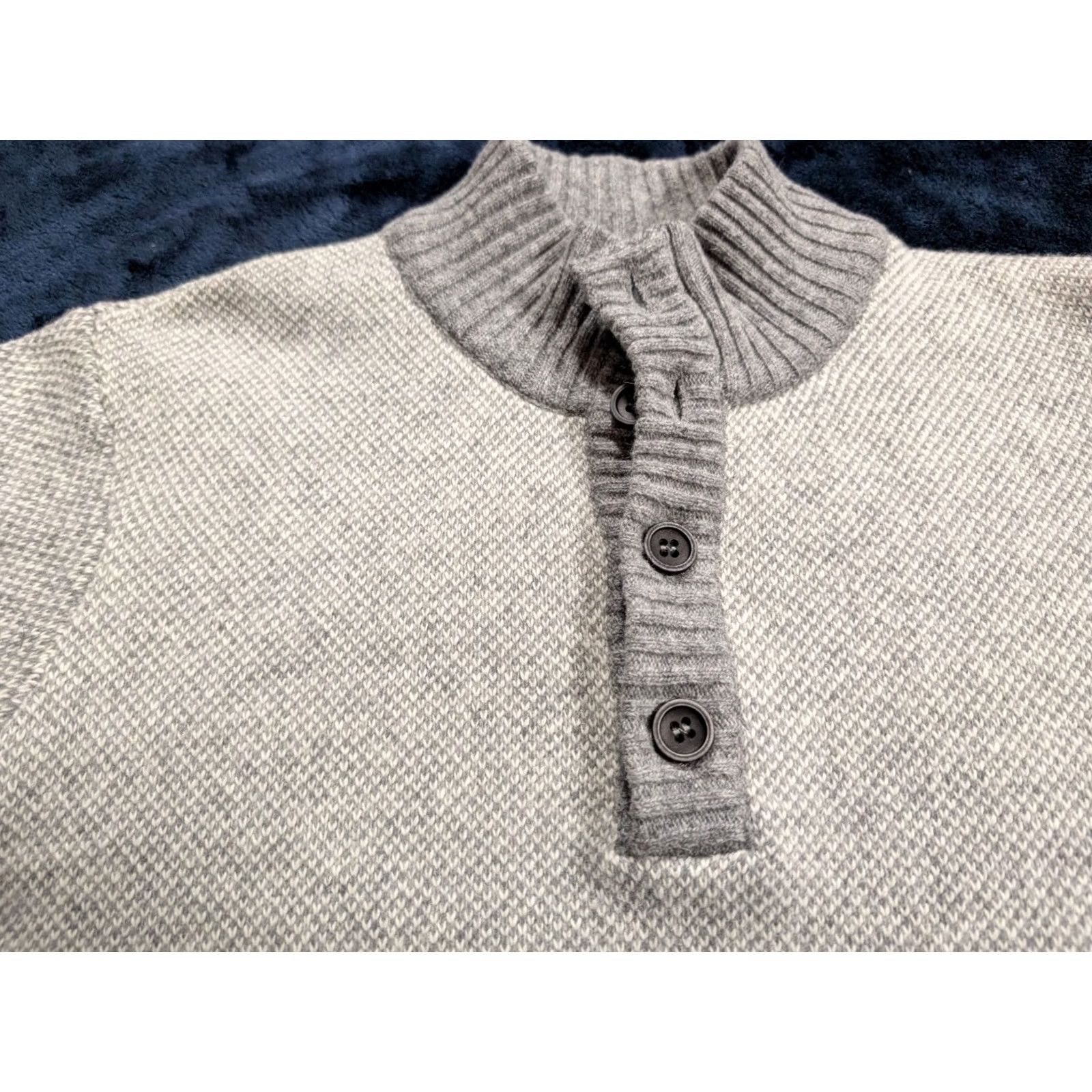 Vintage Luca Nobili Sweater Mens Medium Gray Speckle Wool Blend Henley Mock Neck Italy Size US M / EU 48-50 / 2 - 4 Thumbnail