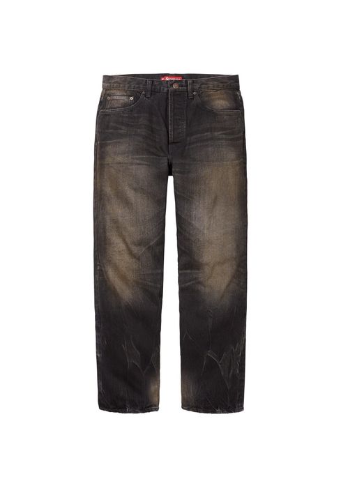 Supreme Supreme Distressed Loose Fit Japanese Selvedge Denim Jeans