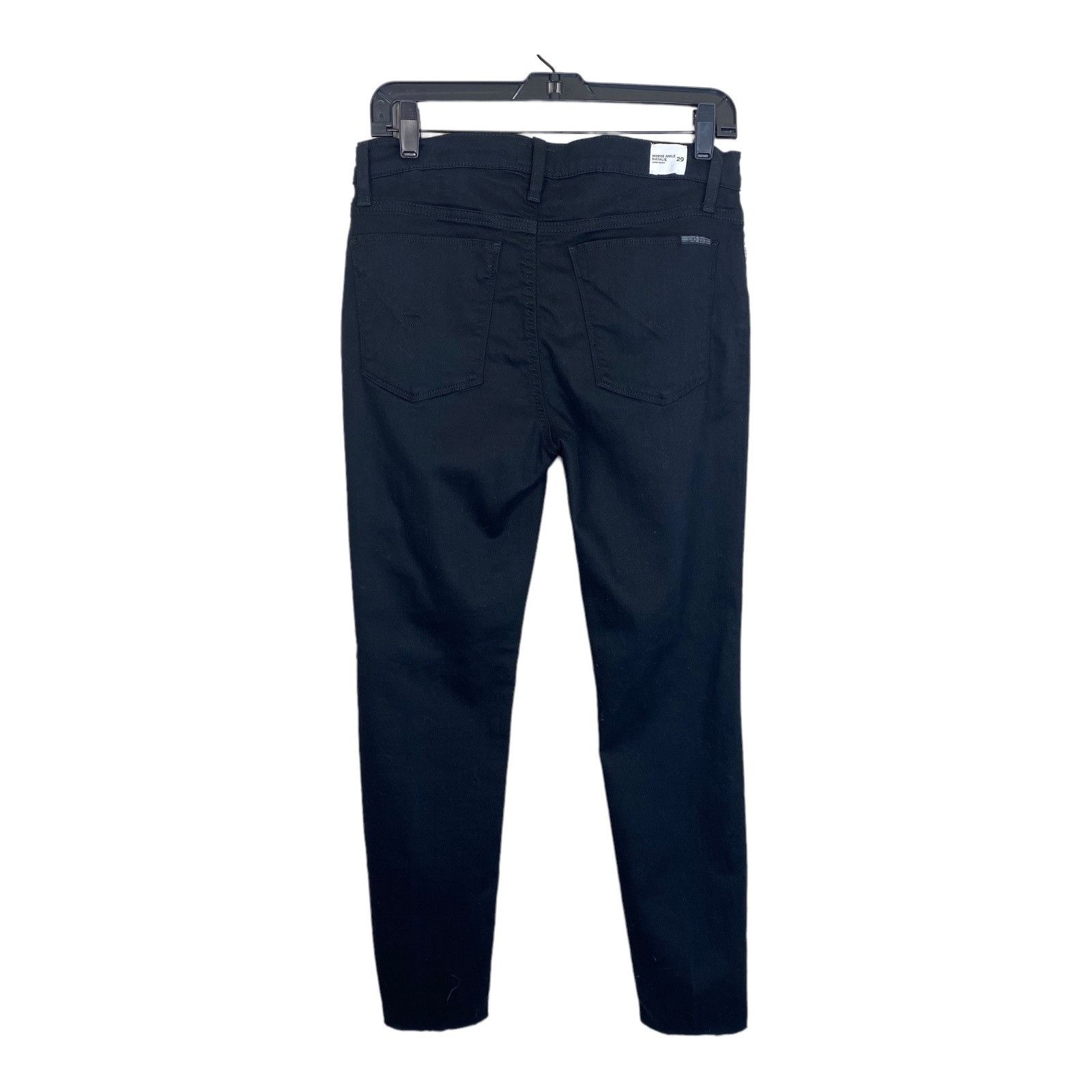 Hudson Hudson Natalie Super Skinny Mid Rise Raw Hem Jeans Black Str Size 29" - 4 Thumbnail