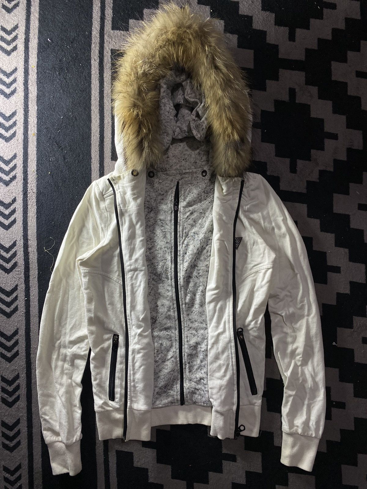 If Six Was Nine × Japanese Brand × Le Grande Bleu (L.G.B.) Guess glitter double layers faux fur hoodie Size US S / EU 44-46 / 1 - 1 Thumbnail