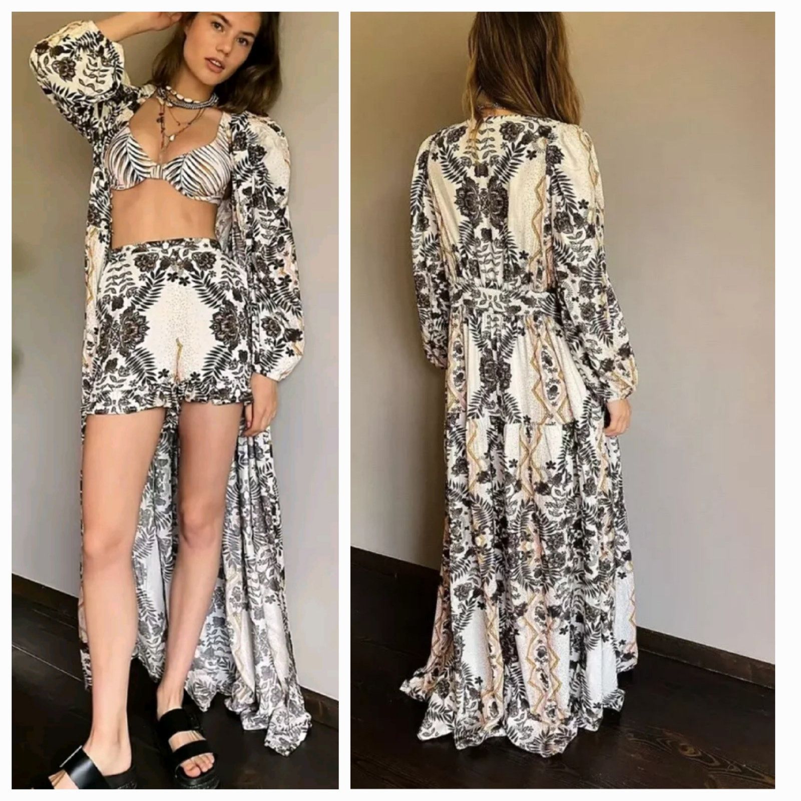 Free People New FREE PEOPLE Wandering Folk Maxi Top DRESS Duster $228 XS Size XS / US 0-2 / IT 36-38 - 1 Thumbnail