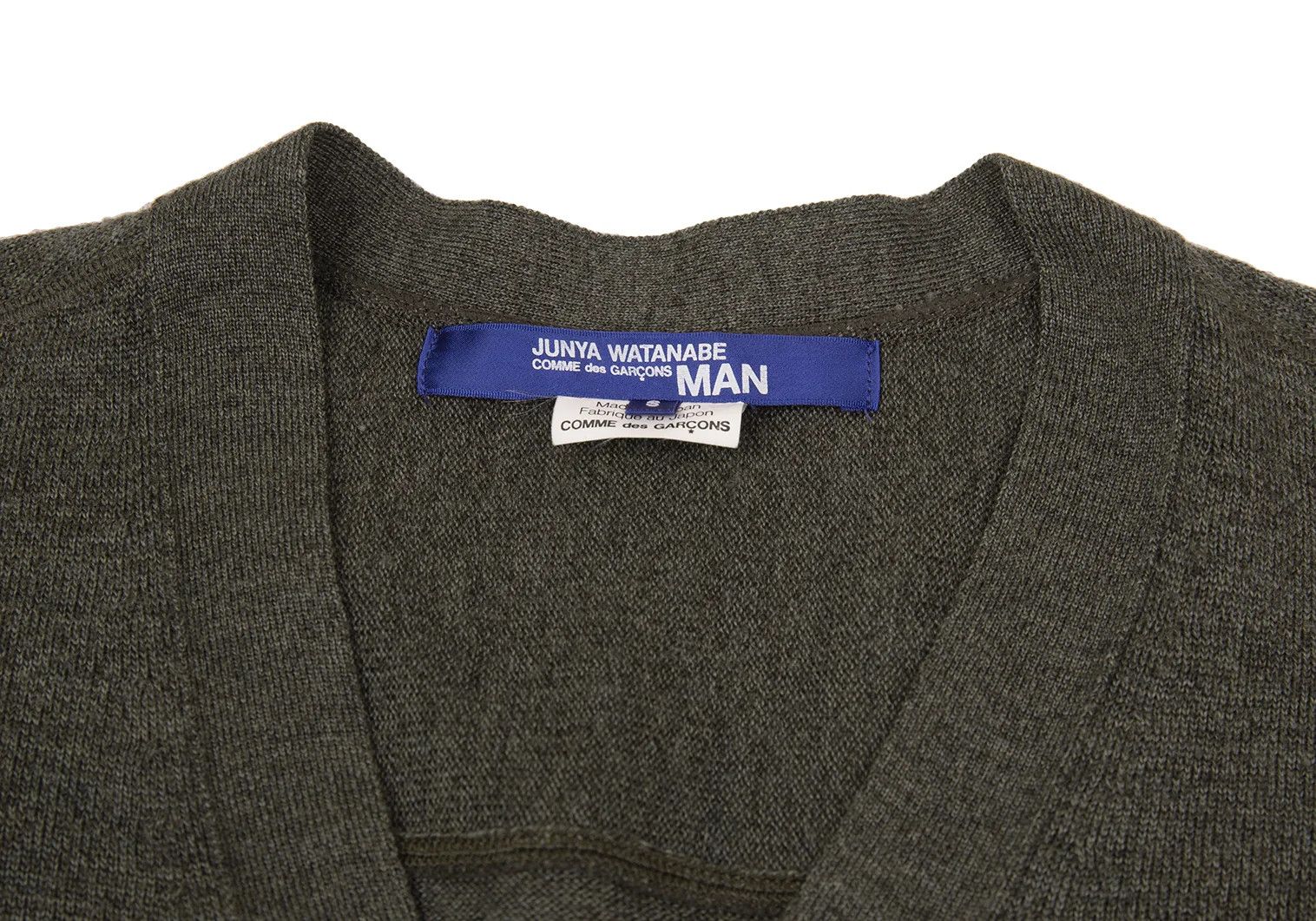 Junya Watanabe Checkerboard Knit Cardigan in Olive Green, Size S Size US S / EU 44-46 / 1 - 5 Thumbnail
