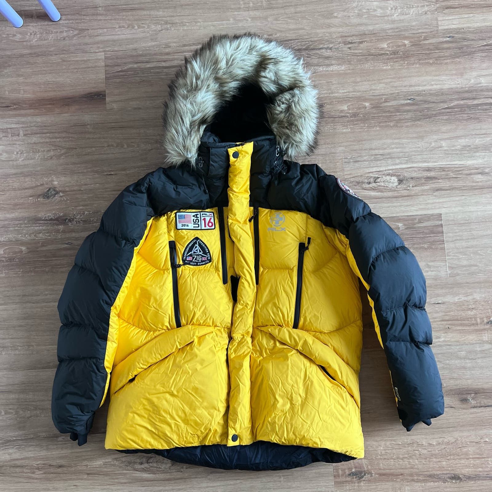 image of Polo Ralph Laurent Expedition Puffer Jacket Yellow Large, Men's