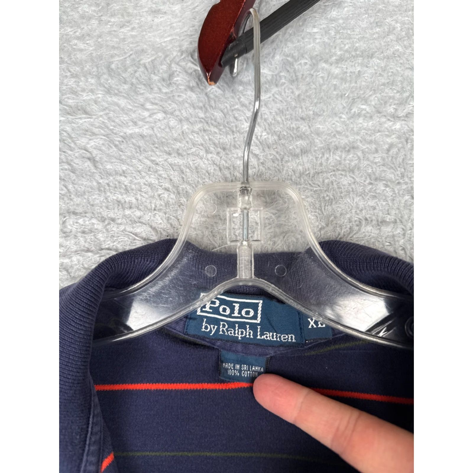 Ralph Lauren VINTAGE Polo Ralph Lauren Shirt Men Extra Large Blue Red Stripe 100% Cotton Striped READ Size US XL / EU 56 / 4 - 7 Thumbnail
