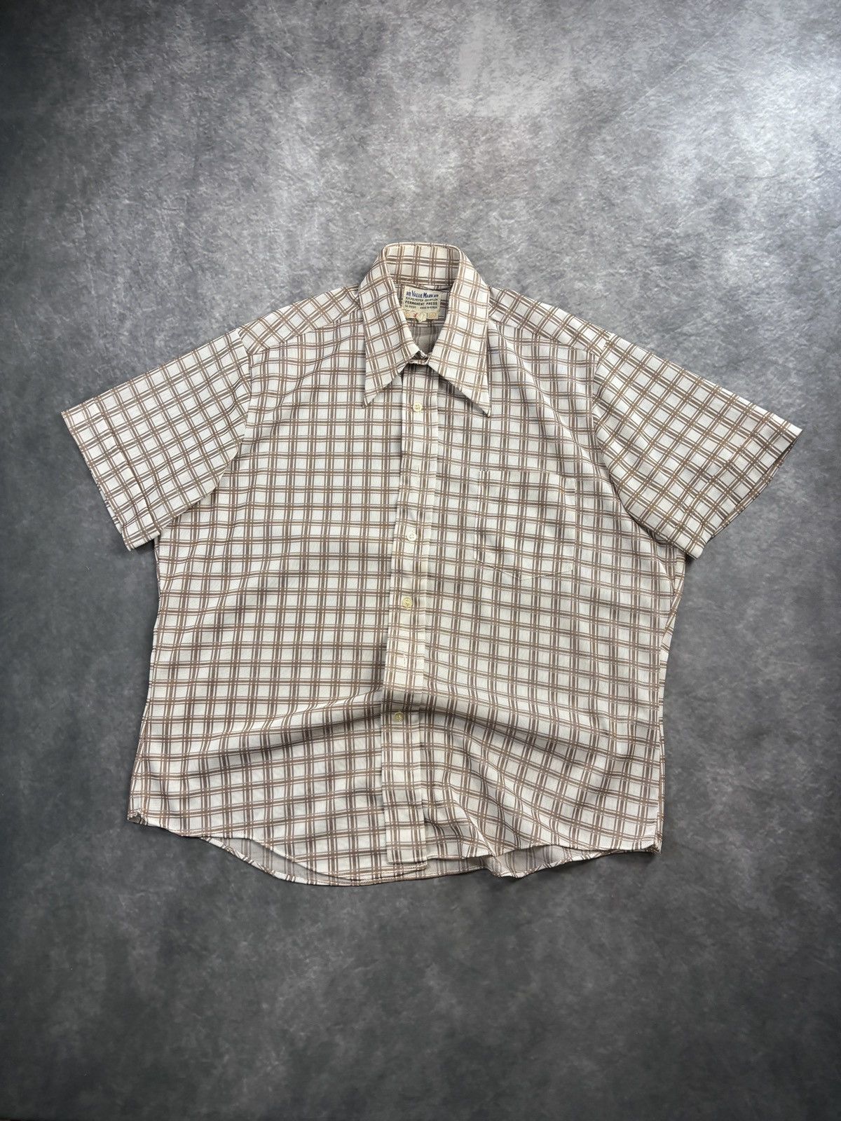 Vintage 1960s Sheer Shortsleeve Shirt True Vintage Mesh Straight Hem Size US M / EU 48-50 / 2 - 12 Thumbnail