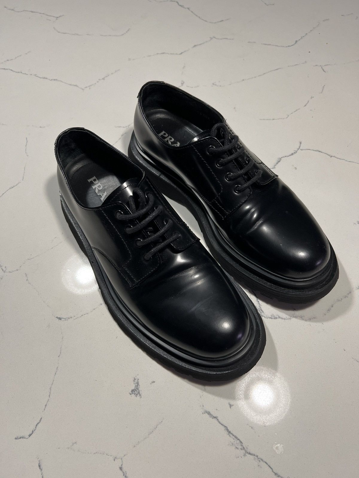 Prada Spazzolato Derby Shoes | Grailed