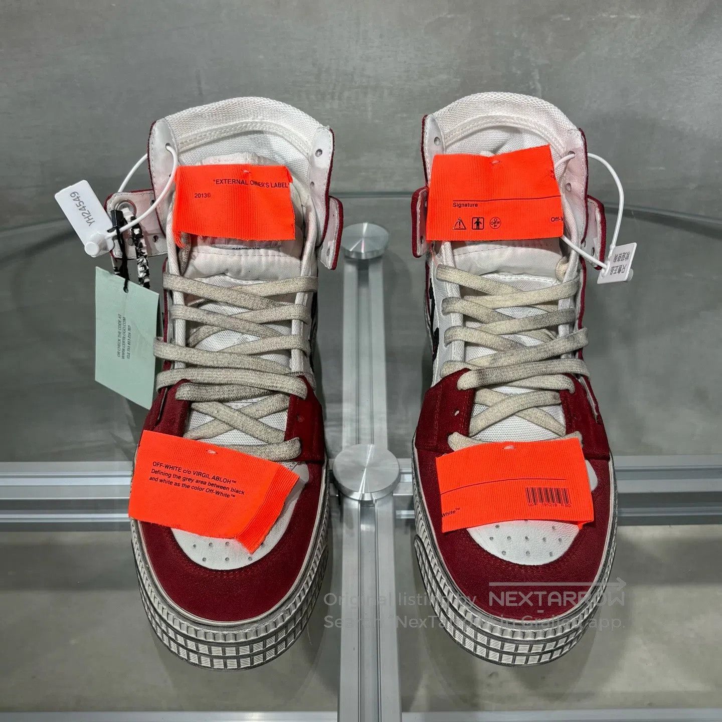 Off-White off-white OW Red and White Sport Dirty Shoes Size US 9 / EU 42 - 2 Thumbnail